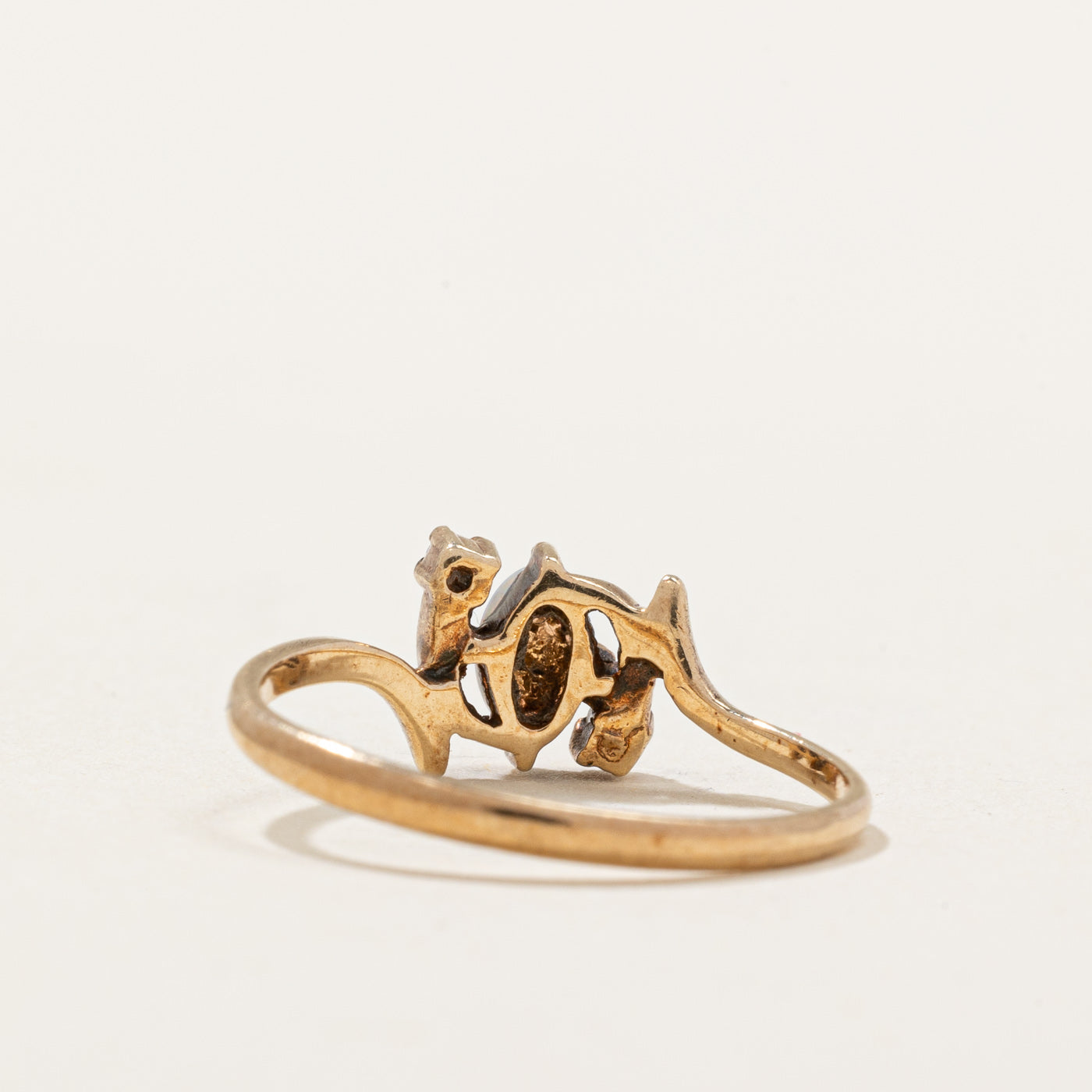 Bague en opale et diamants | 0,10 ct, 0,01 ct au total | Taille 3,75 |