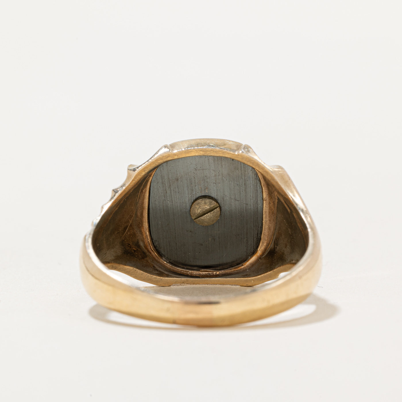 Hematite 'H' Signet Ring | 5.00 ct | SZ 11.75 |