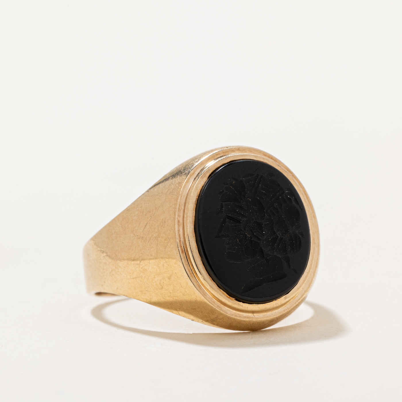 Carved Onyx Signet Ring | 2.5ct | SZ 11 |