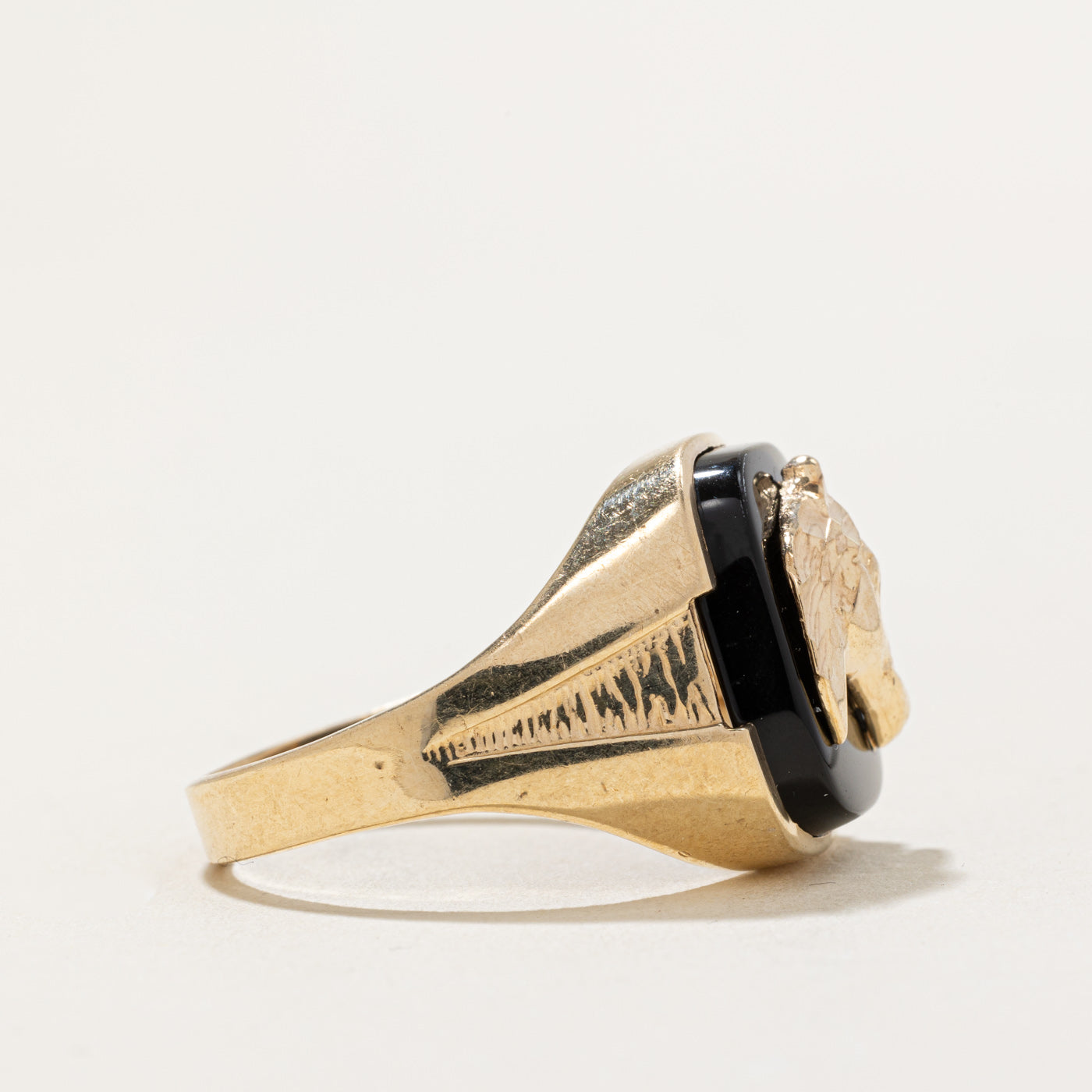 Onyx Horse Portrait Ring | 5.00ct | SZ 10.5 |
