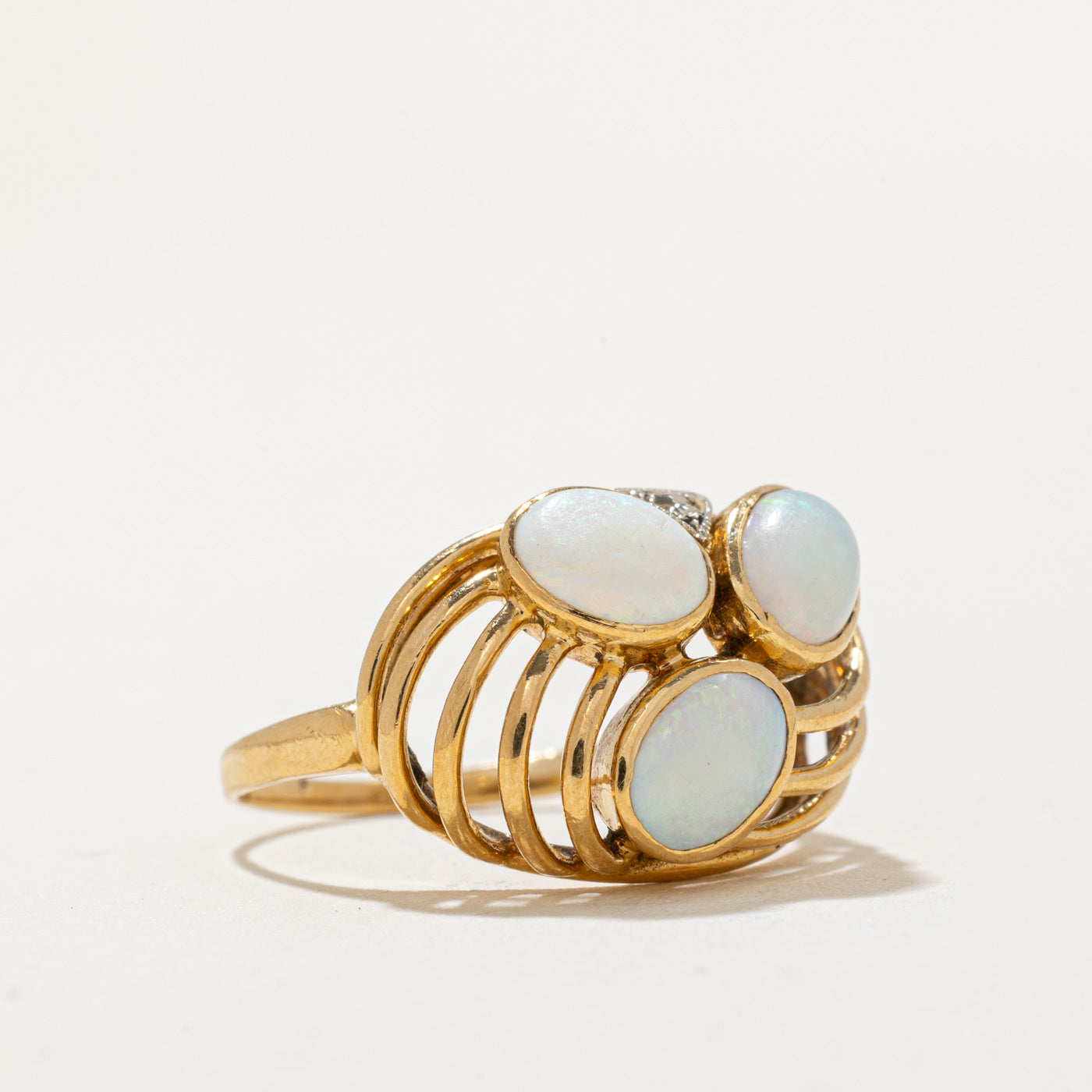 Three Stone Opal Dome Ring | 1.00ctw | SZ 4.75 |
