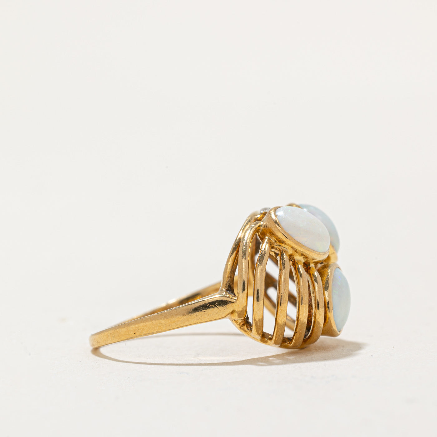 Three Stone Opal Dome Ring | 1.00ctw | SZ 4.75 |