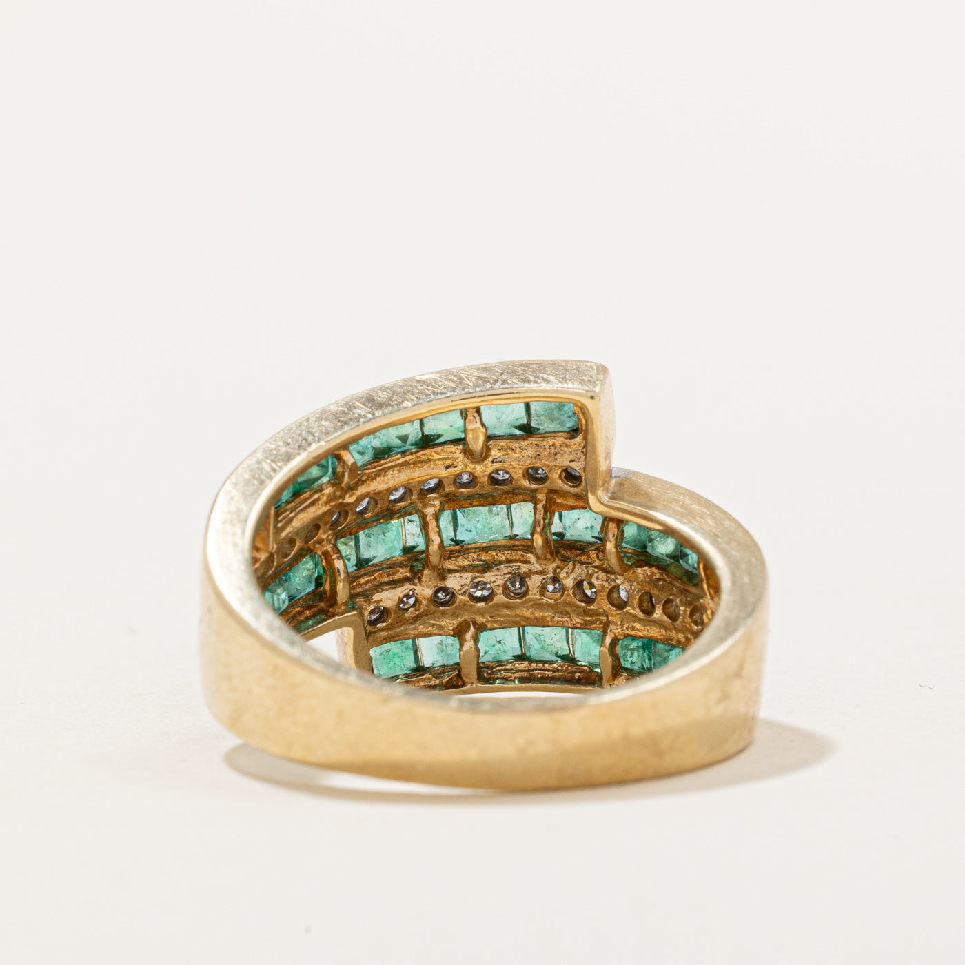 Emerald & Diamond Waterfall Ring | 0.72ctw, 0.09ctw | SZ 6.75 |