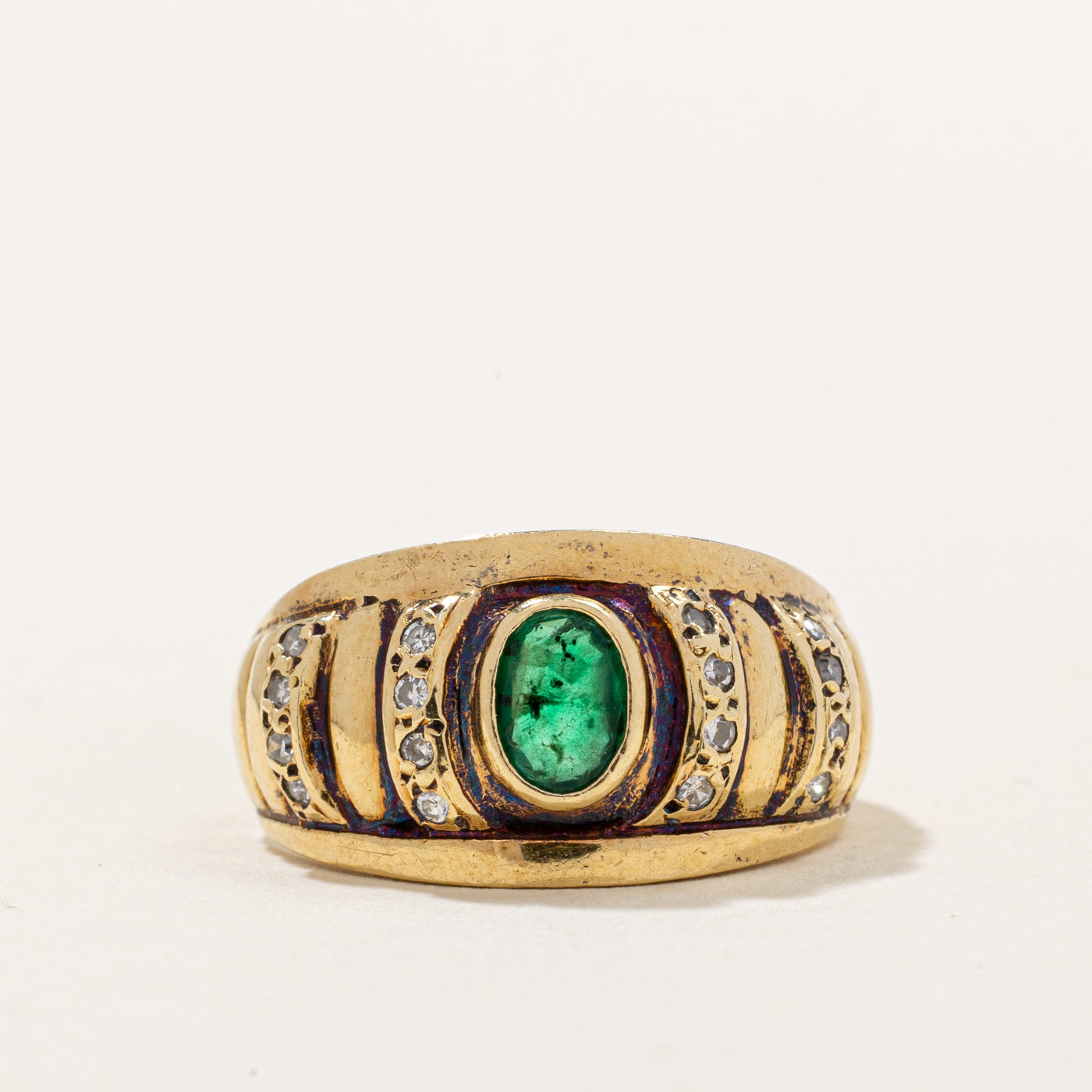 Emerald & Diamond Ring | 0.16ct, 0.05ctw | SZ 6.5 |
