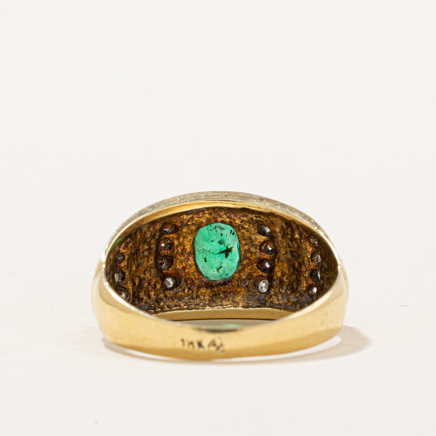 Emerald & Diamond Ring | 0.16ct, 0.05ctw | SZ 6.5 |