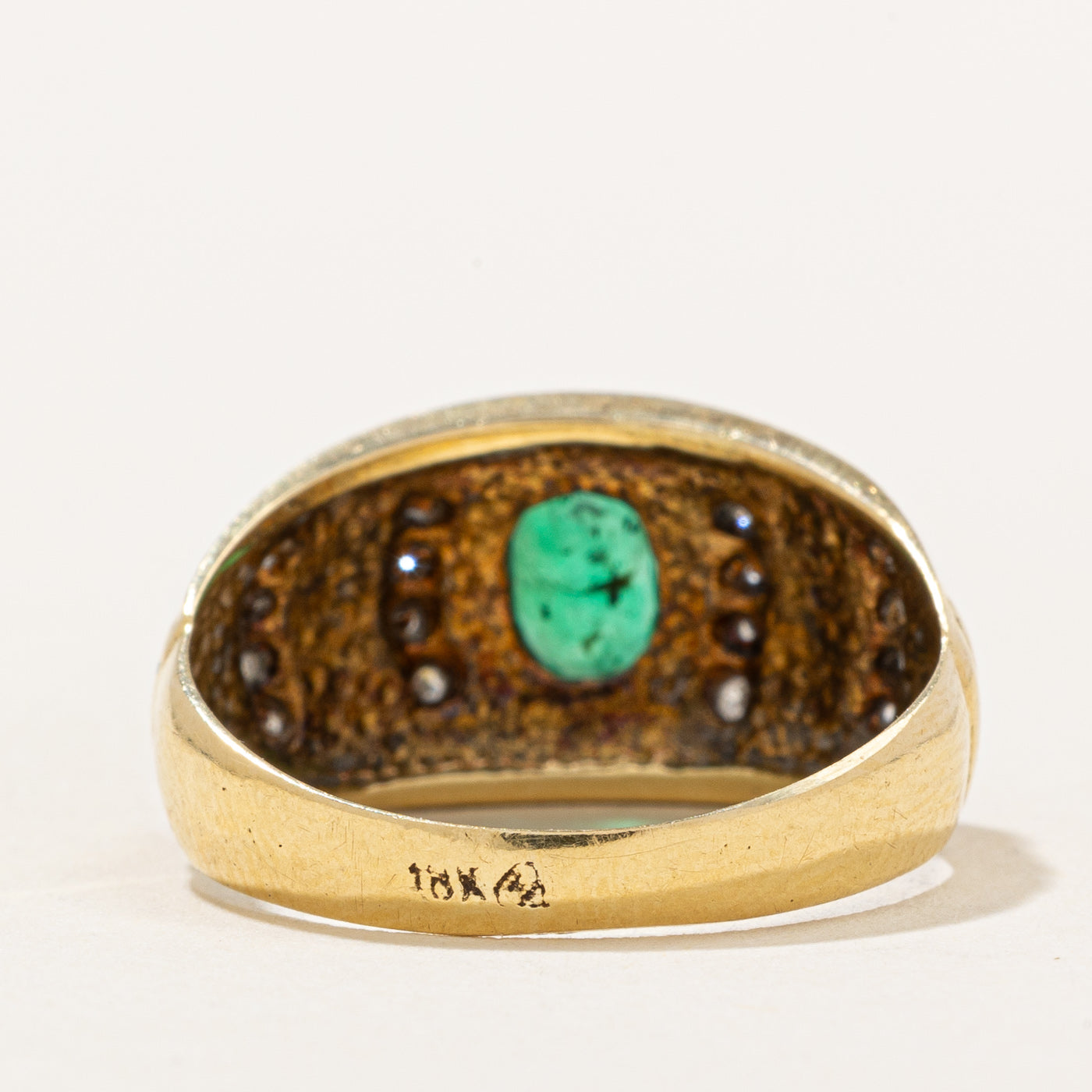 Emerald & Diamond Ring | 0.16ct, 0.05ctw | SZ 6.5 |