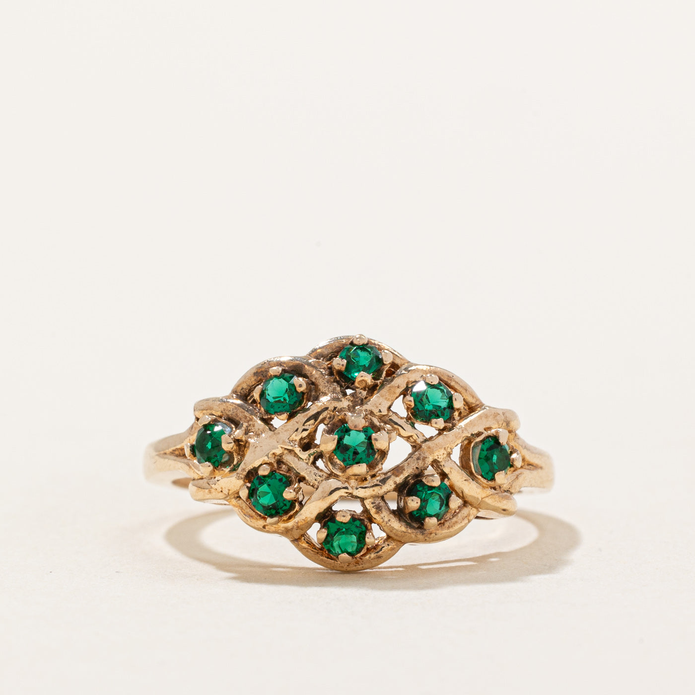 Green Glass Cocktail Ring | SZ 5.75 |