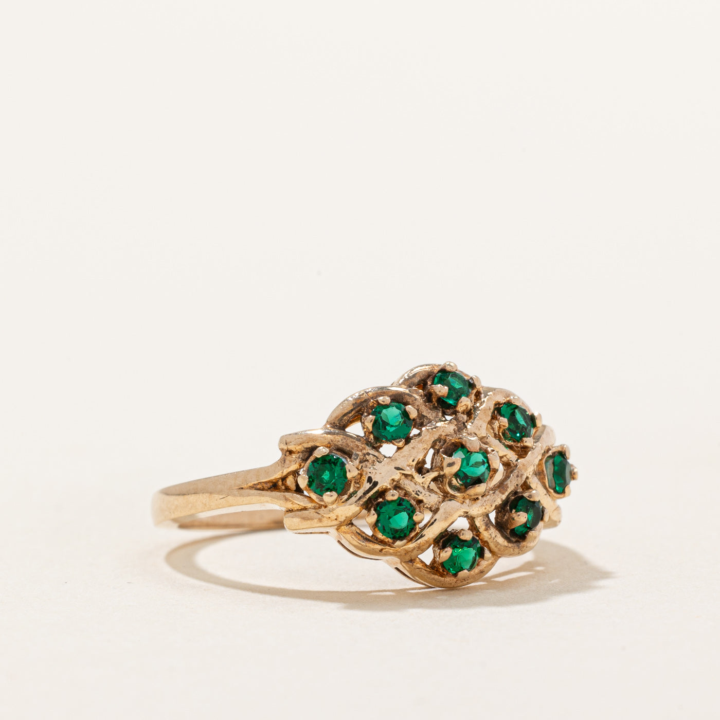 Green Glass Cocktail Ring | SZ 5.75 |