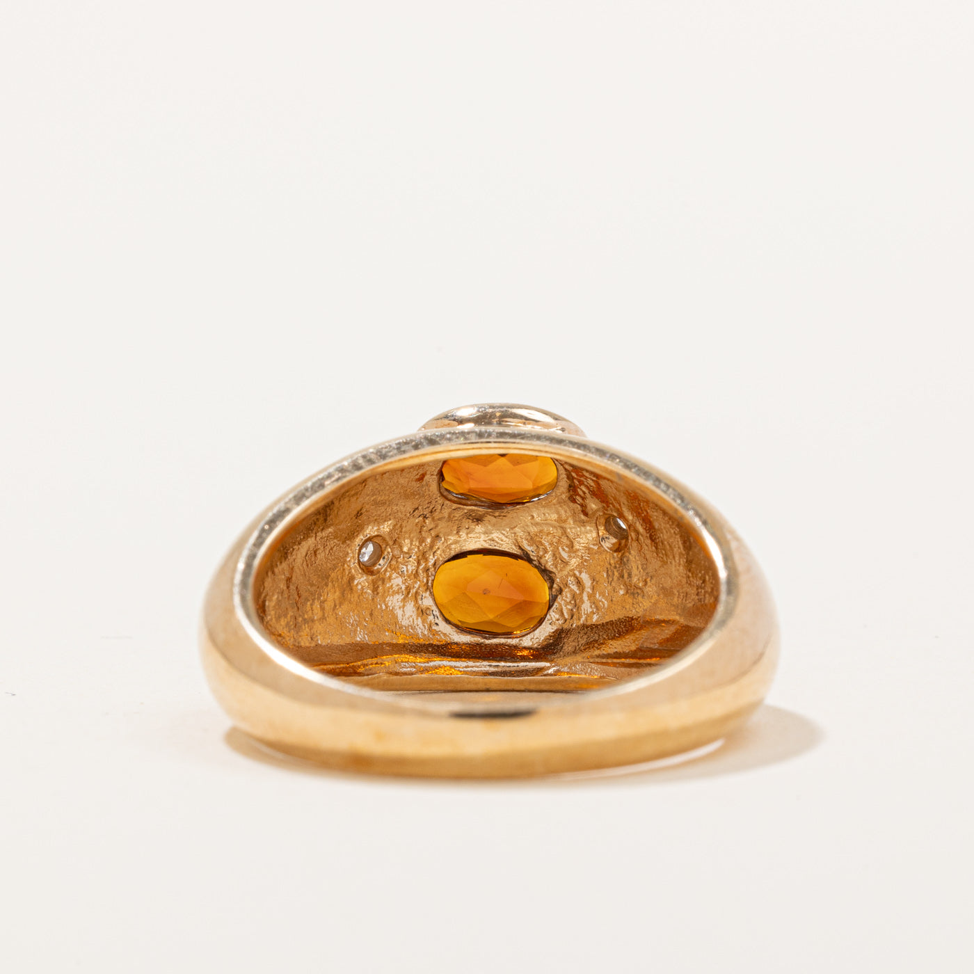 Mandarin Citrine & Diamond Cocktail Ring | 0.76ctw, 0.05ctw | SZ 8 |