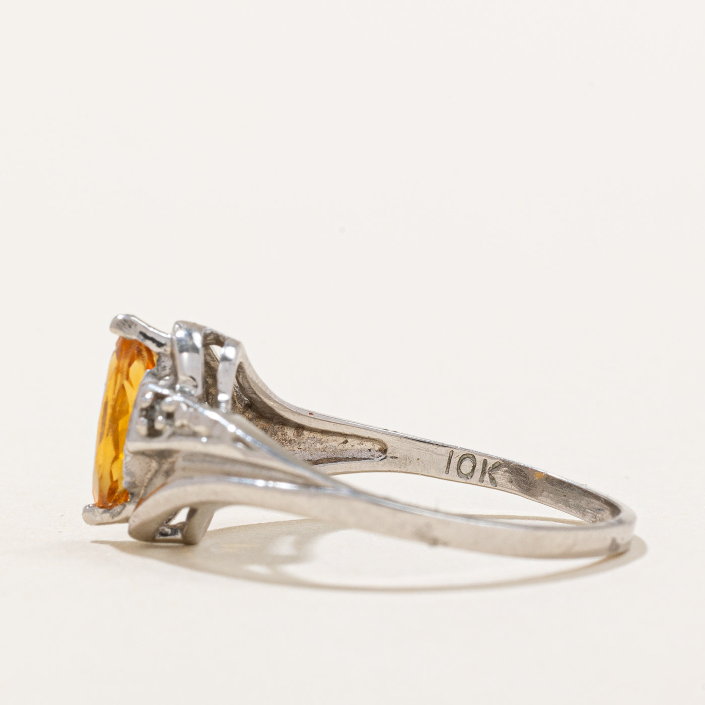 Citrine & Diamond Ring | 0.40ct, 0.01ctw | SZ 6 |