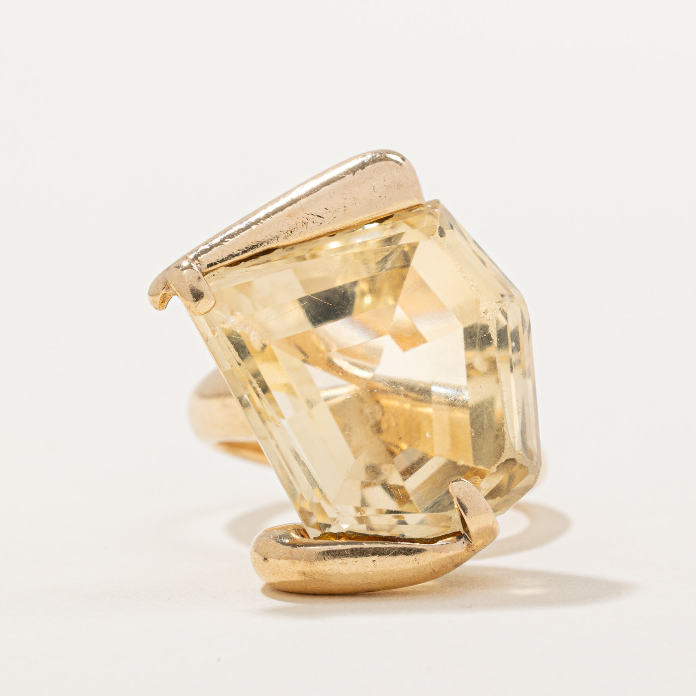 Free Form Citrine Cocktail Ring | 20.00ct | SZ 6 |