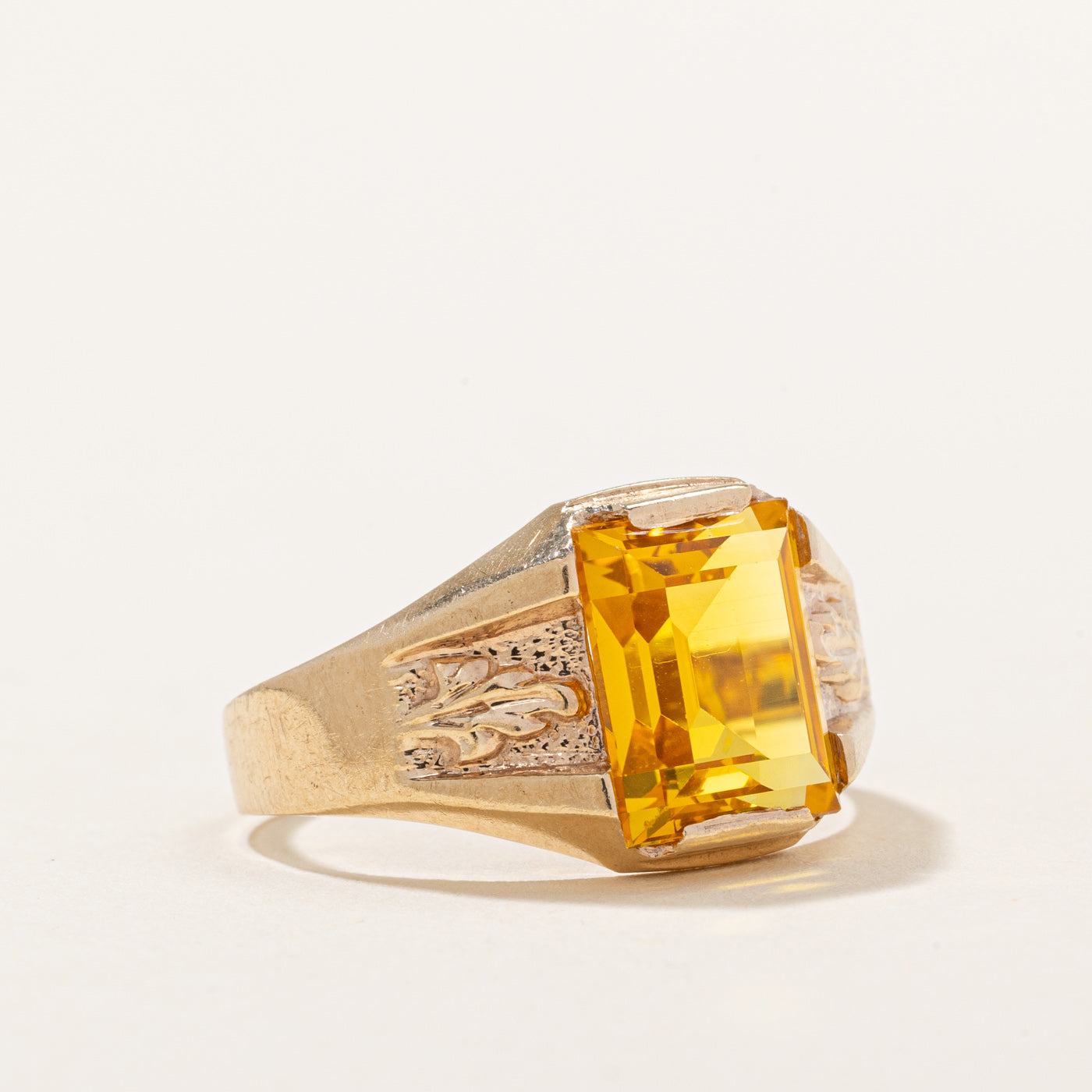 Synthetic Yellow Sapphire Cocktail Ring | 4.25ct | SZ 7.5 |