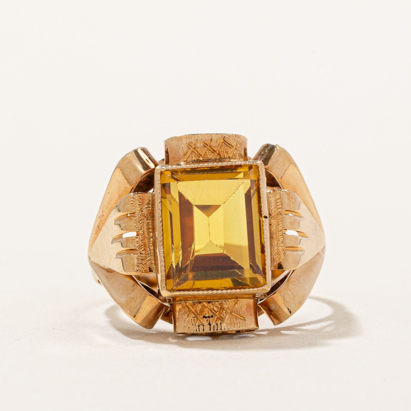 Synthetic Yellow Sapphire Cocktail Ring | 4.00ct | SZ 6.5 |
