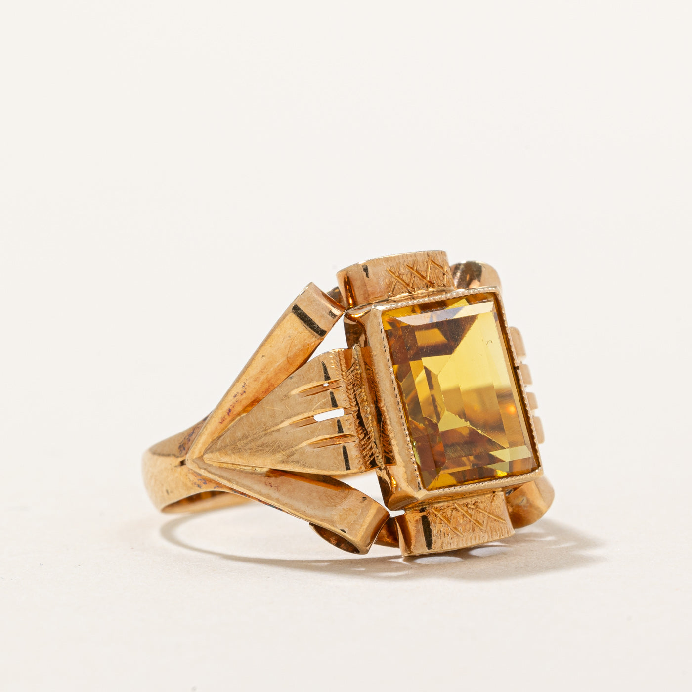 Synthetic Yellow Sapphire Cocktail Ring | 4.00ct | SZ 6.5 |