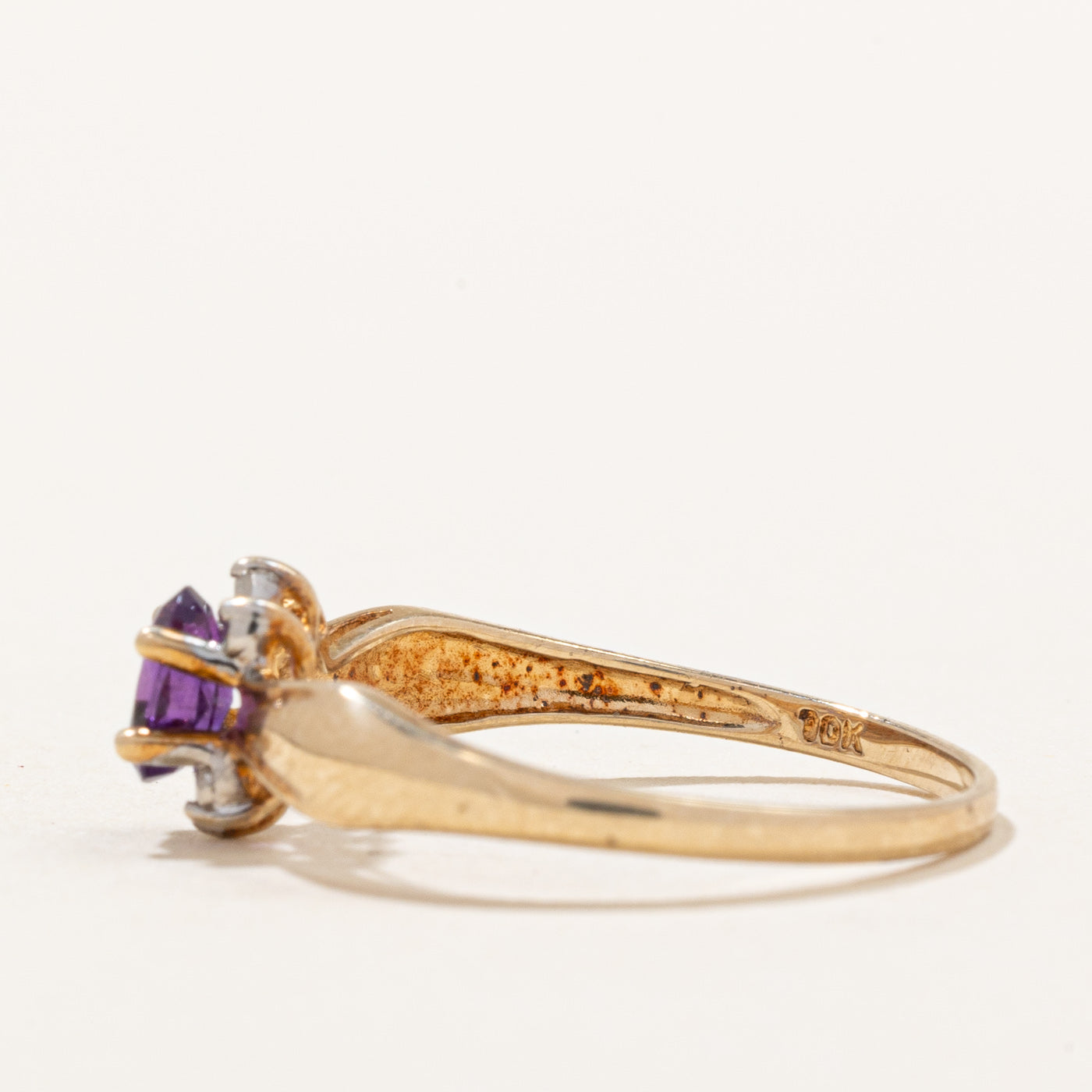 Amethyst & Diamond Ring | 0.16ct, 0.01ctw | SZ 6 |