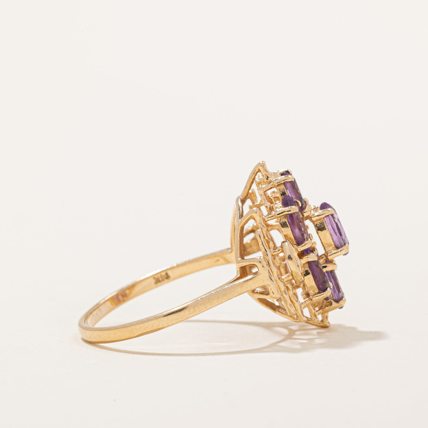 Amethyst & Diamond Cocktail Ring | 1.00ctw, 0.02ctw | SZ 8.75 |