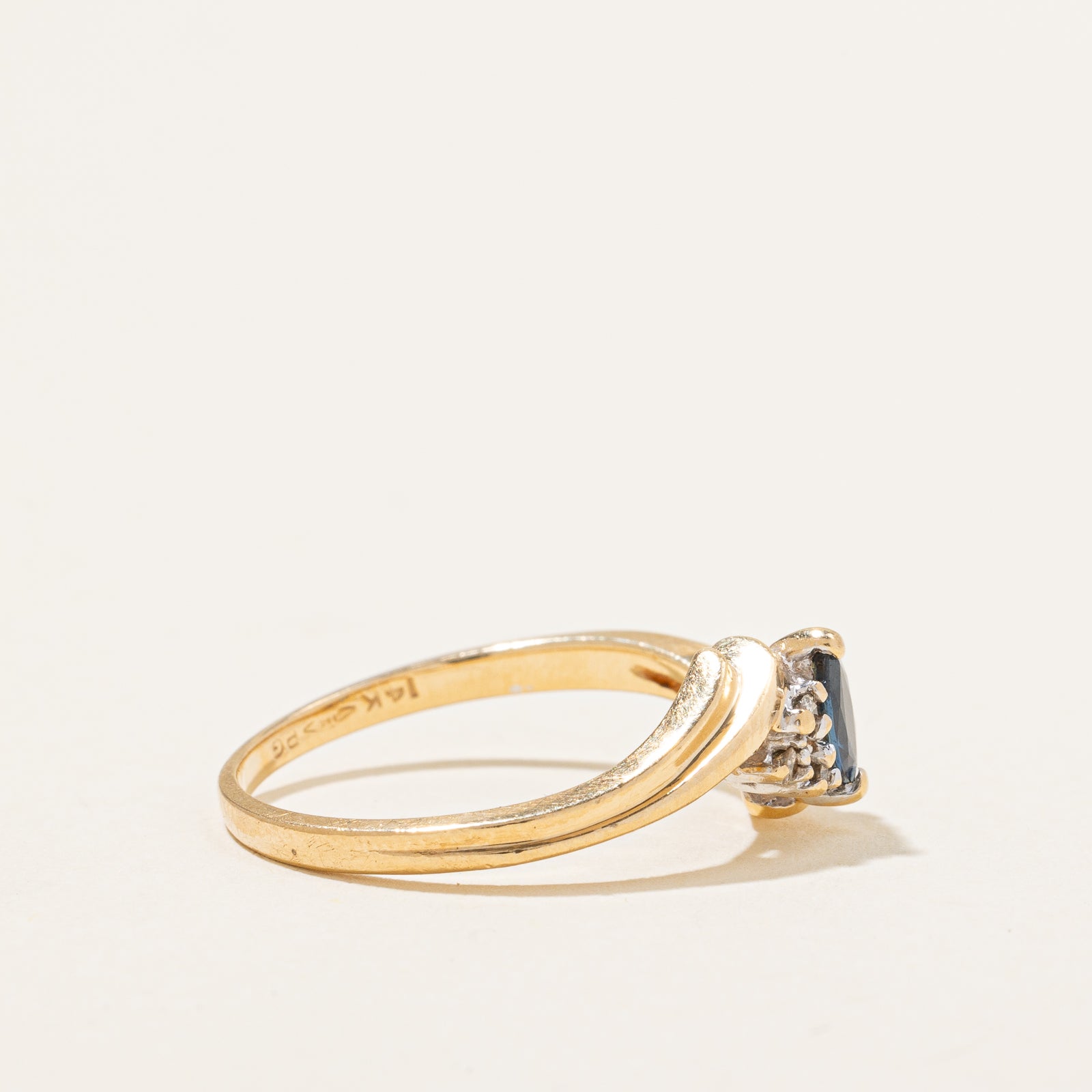 Blue Sapphire & Diamond Ring | 0.12ct, 0.05ctw | SZ 6.75 |