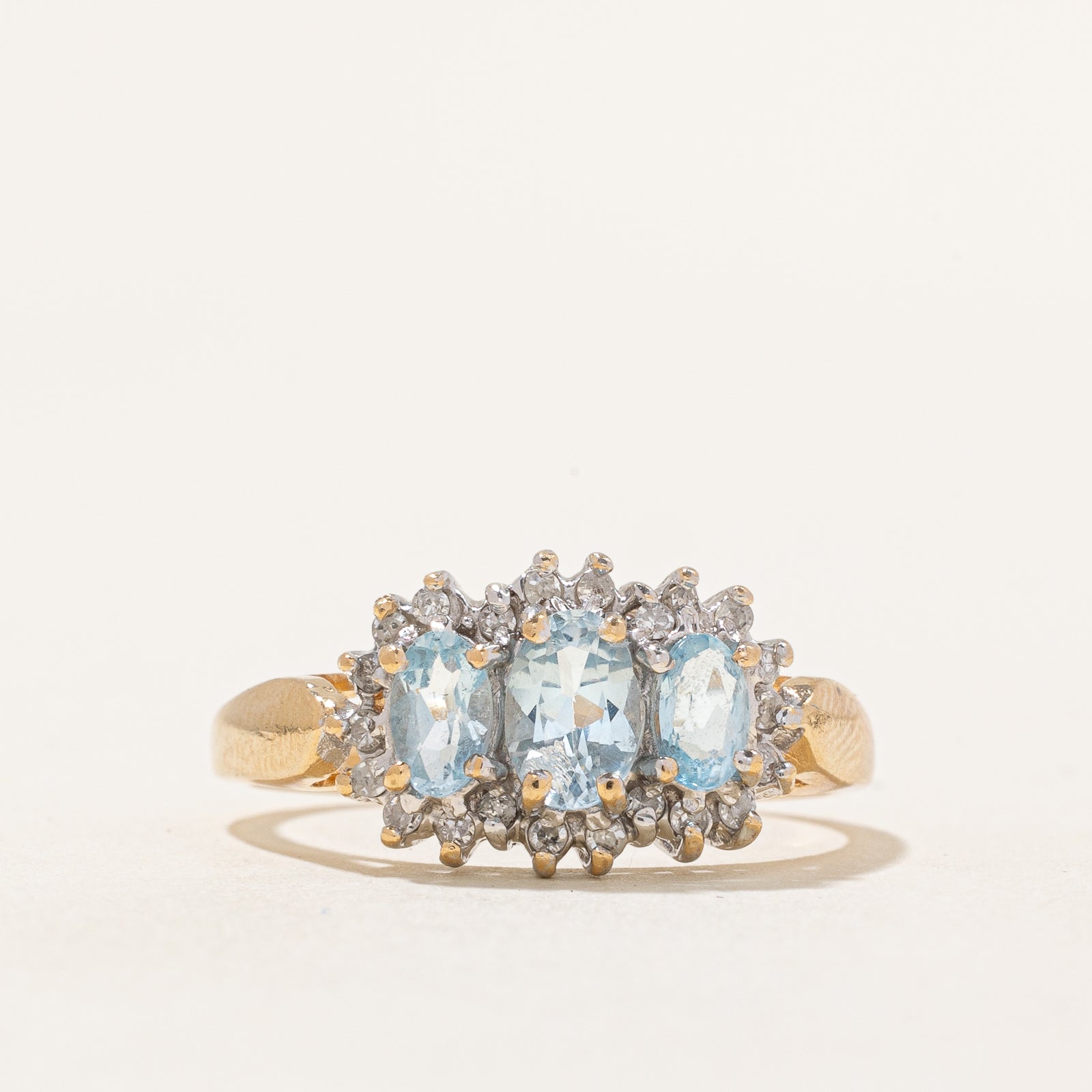Blue Topaz & Diamond Ring | 1.00ctw, 0.11ctw | SZ 7.75 |