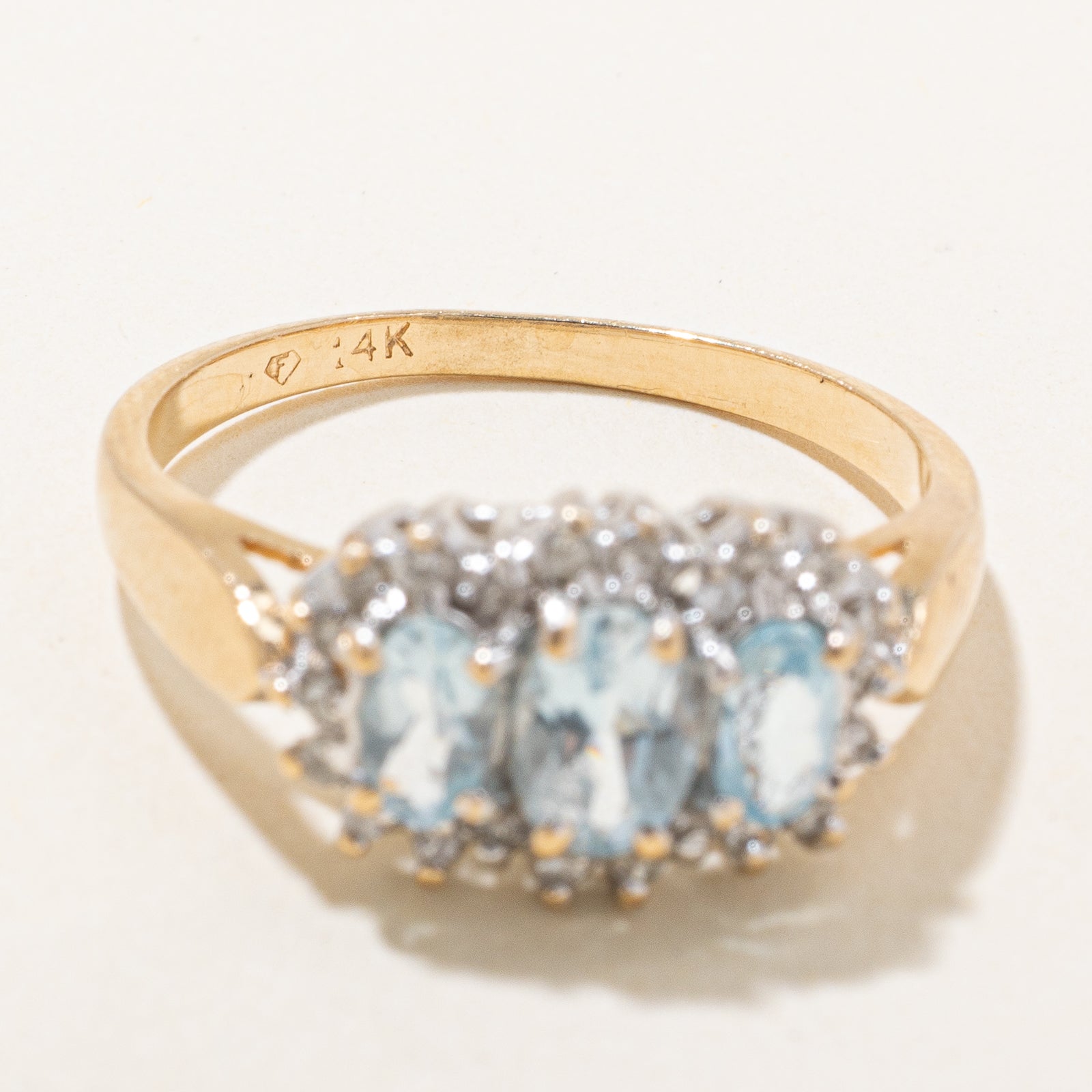 Blue Topaz & Diamond Ring | 1.00ctw, 0.11ctw | SZ 7.75 |
