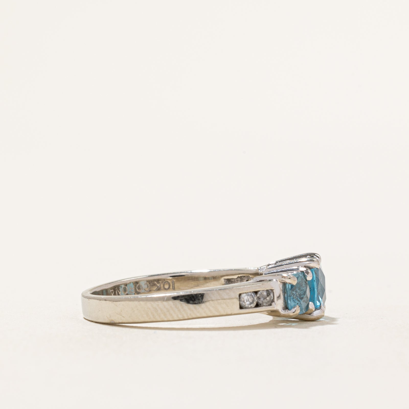 Blue Topaz & Diamond Ring | 2.00ctw, 0.08ctw | SZ 6.75 |