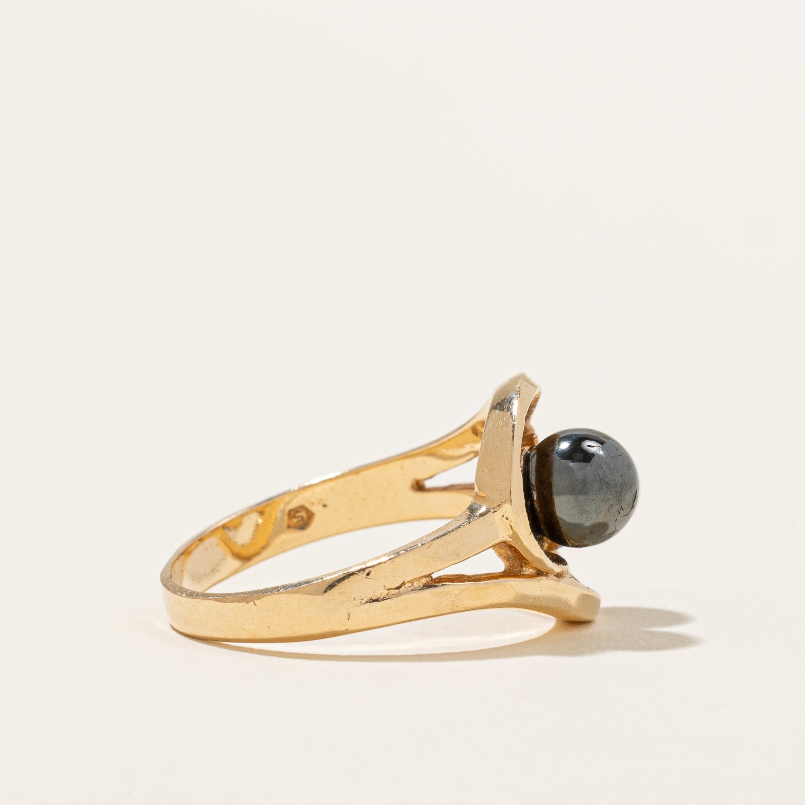 Hematite Double Sphere Ring | 5.00ctw | SZ 6.25 |