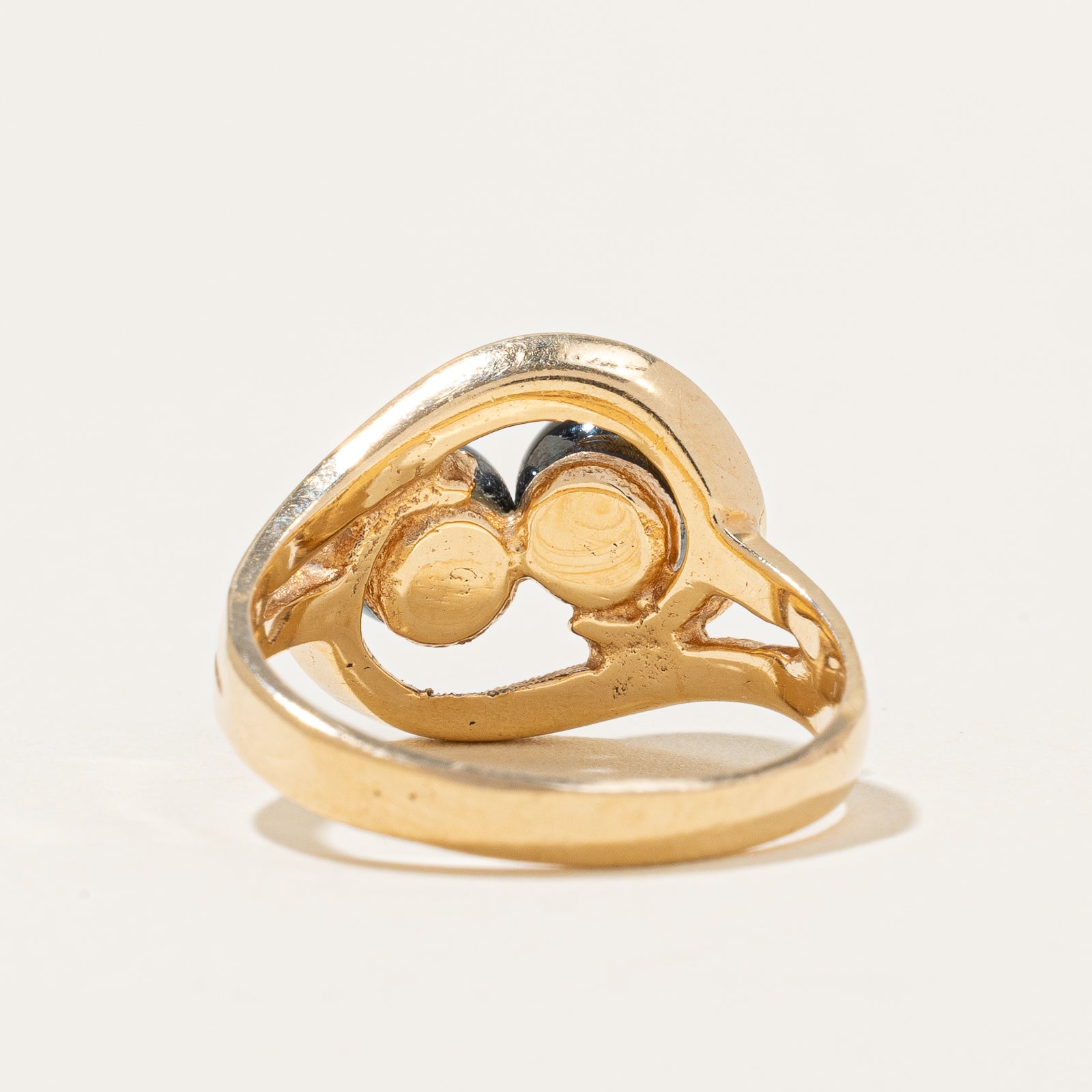 Hematite Double Sphere Ring | 5.00ctw | SZ 6.25 |
