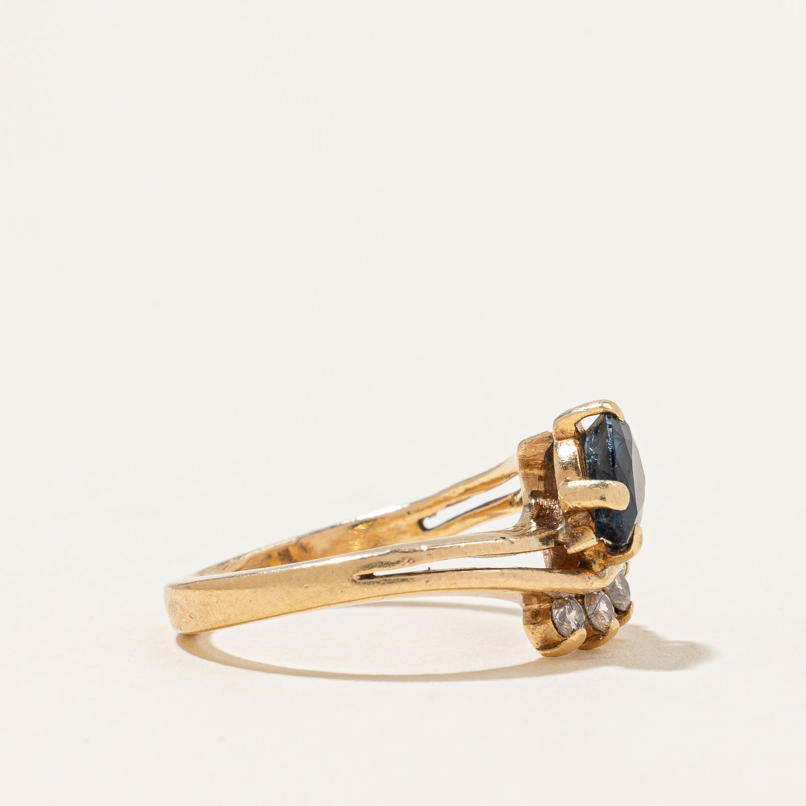 Blue Sapphire & Diamond Ring | 0.85ct, 0.15ctw | SZ 3 |