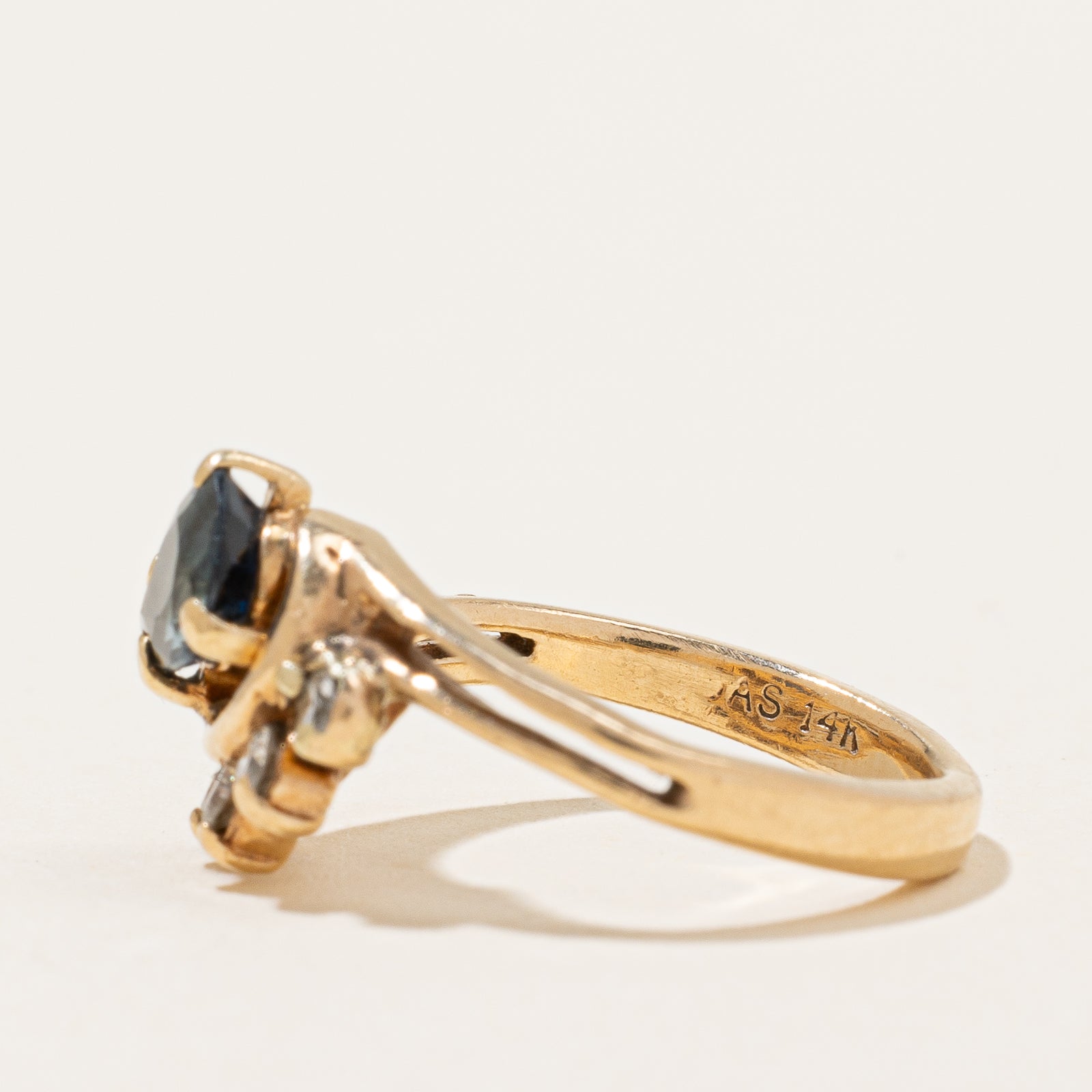 Blue Sapphire & Diamond Ring | 0.85ct, 0.15ctw | SZ 3 |