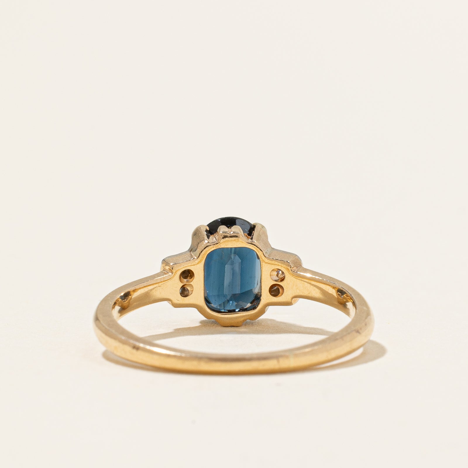 Blue Sapphire & Diamond Ring | 1.00ct, 0.04ctw | SZ 5.5 |