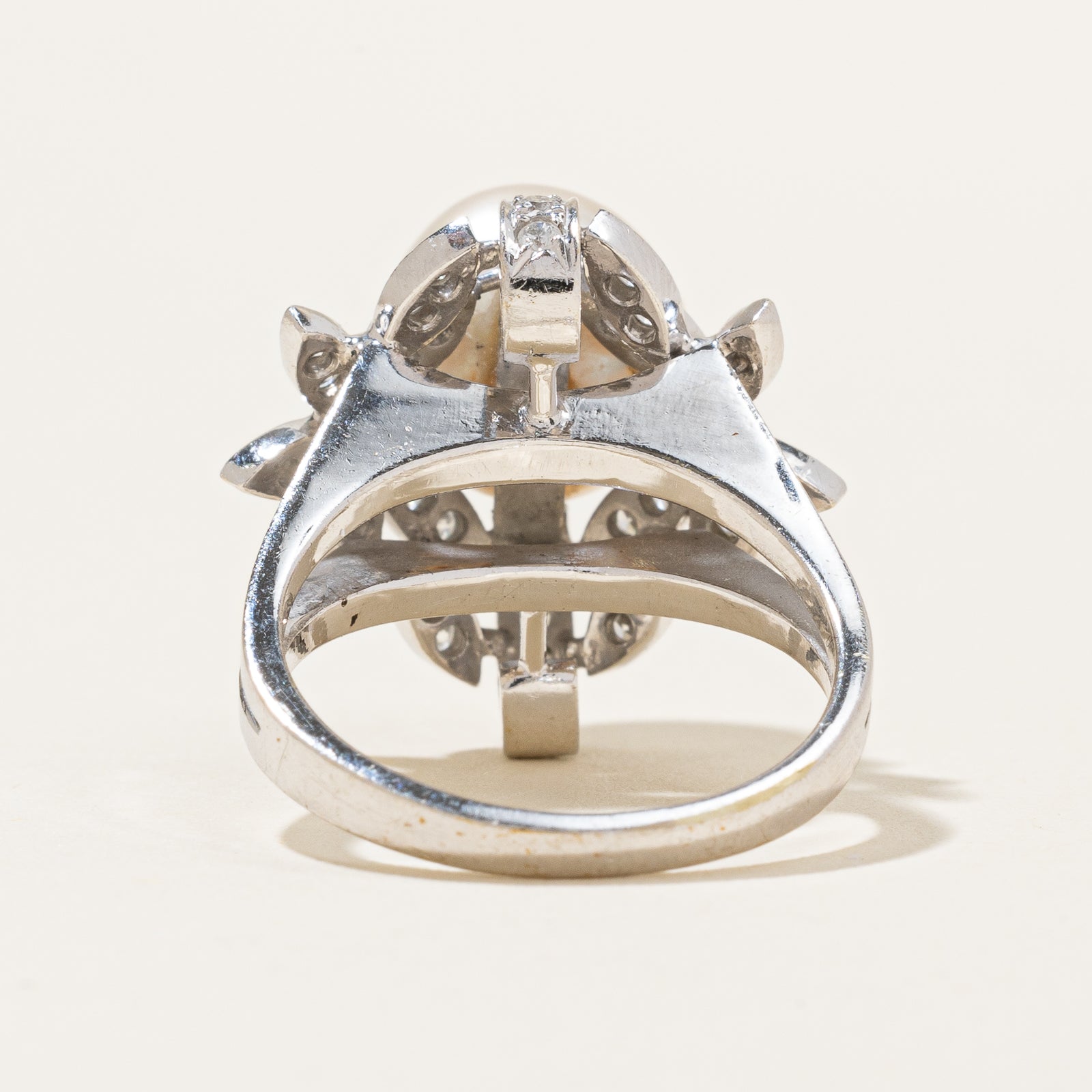 Cultured Pearl & Diamond Ring | 6.50ct, 0.46ctw | SZ 6.25 |