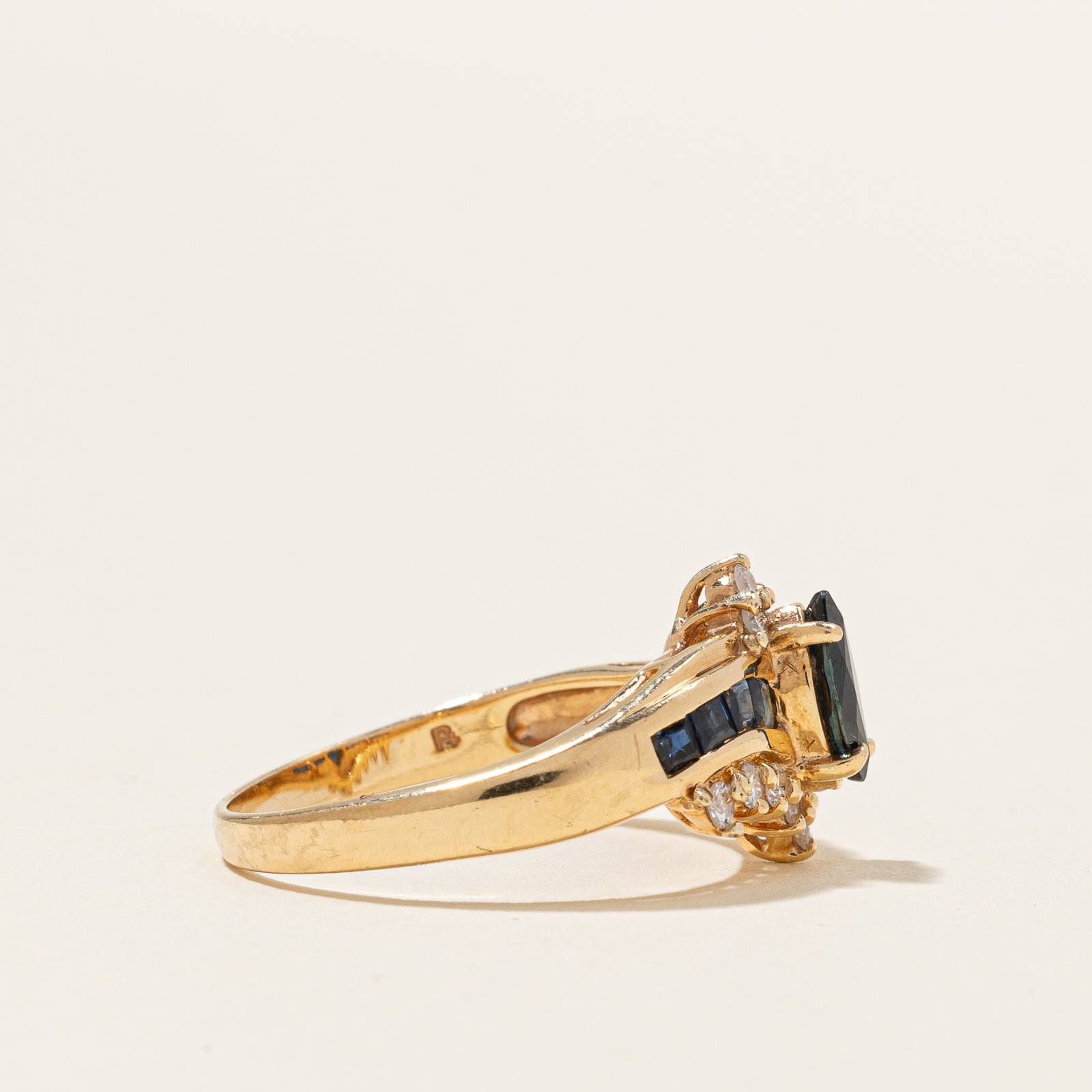 Blue Sapphire & Diamond Ring | 0.60ctw, 0.12ctw | SZ 6.25 |