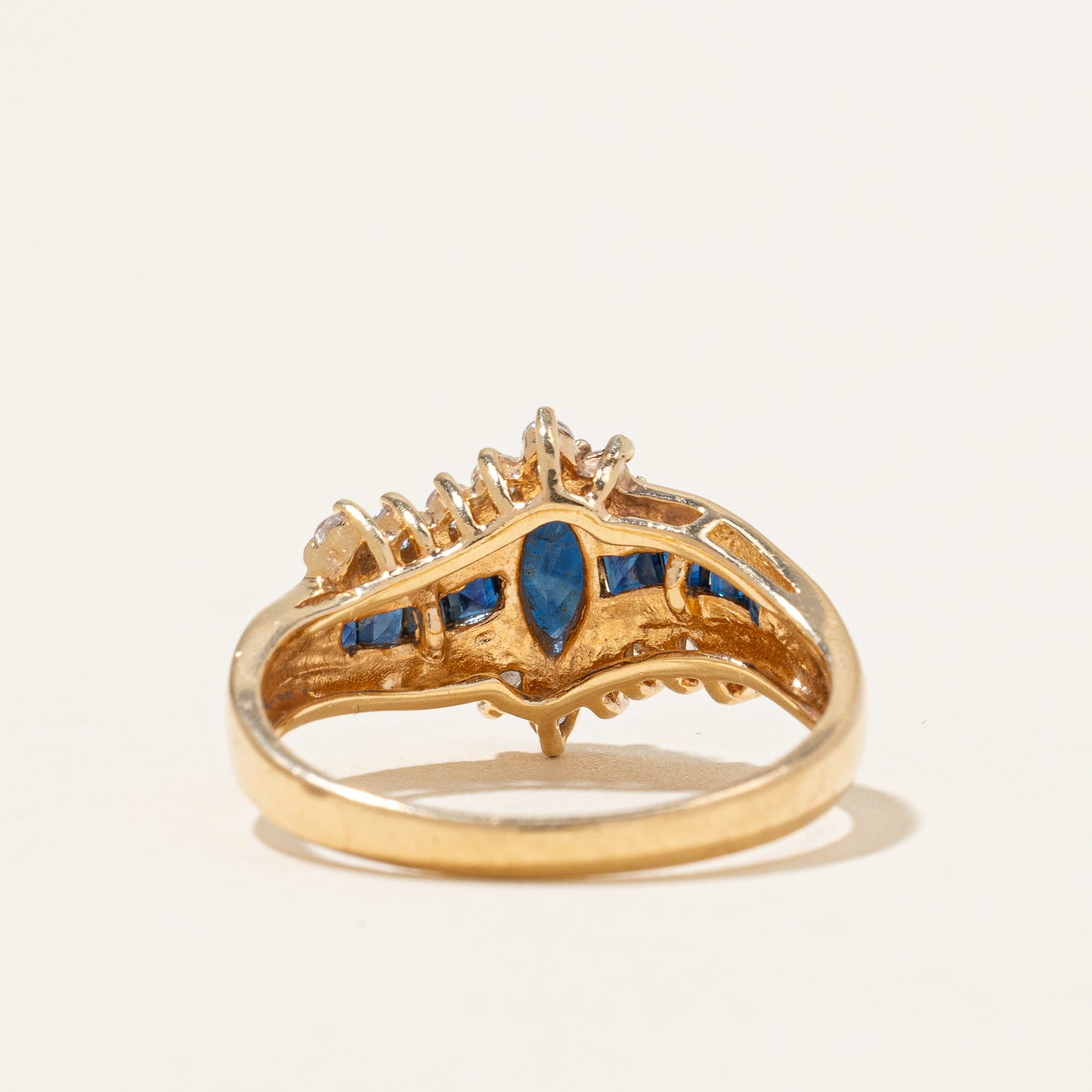 Blue Sapphire & Diamond Ring | 0.60ctw, 0.12ctw | SZ 6.25 |