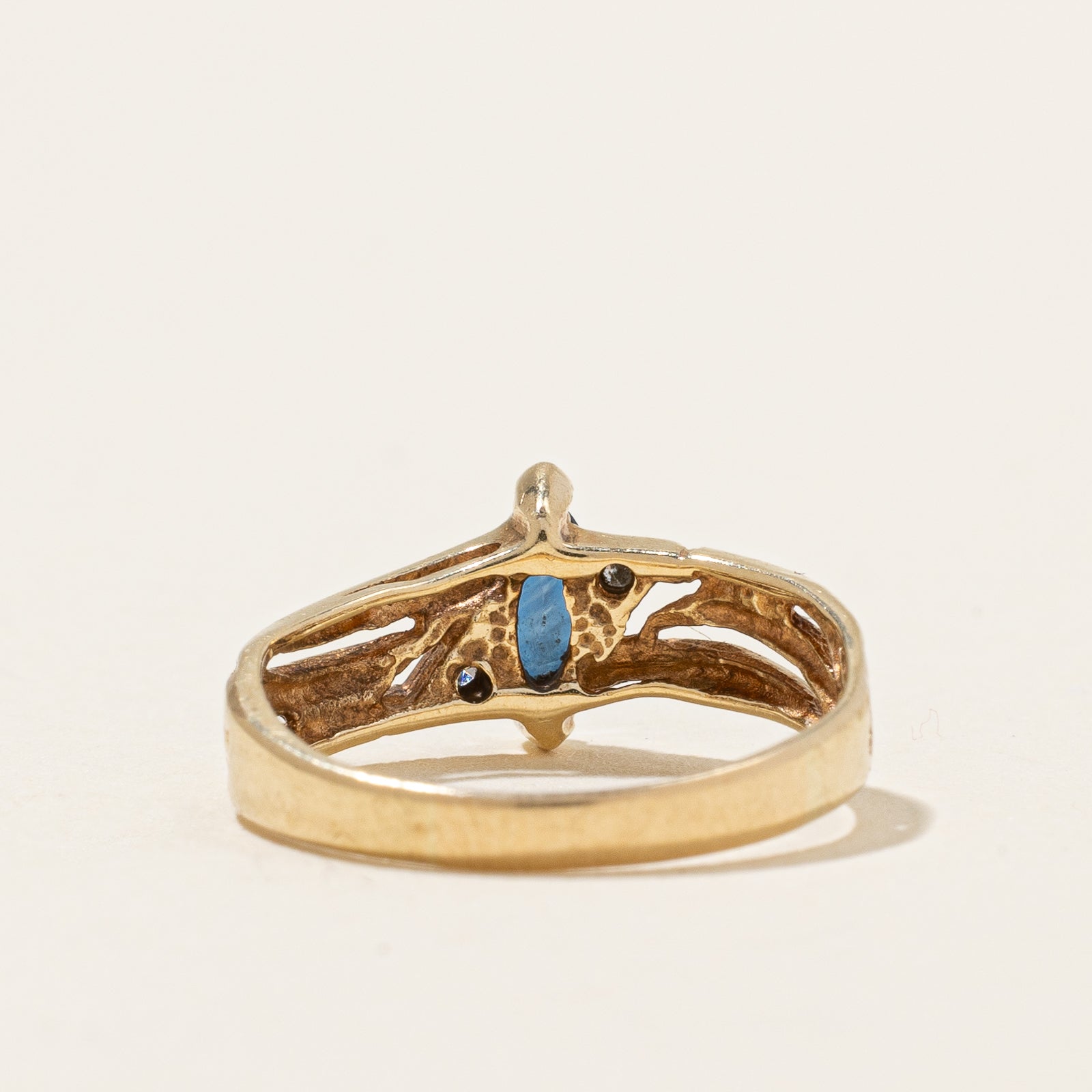 Blue Sapphire & Diamond Ring | 0.22ct, 0.02ctw | SZ 3.25 |