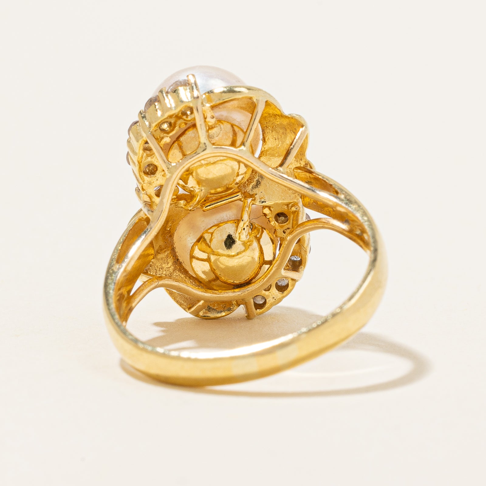 Cultured Pearl & Diamond Ring | 7.00ctw, 0.25ctw | SZ 7 |