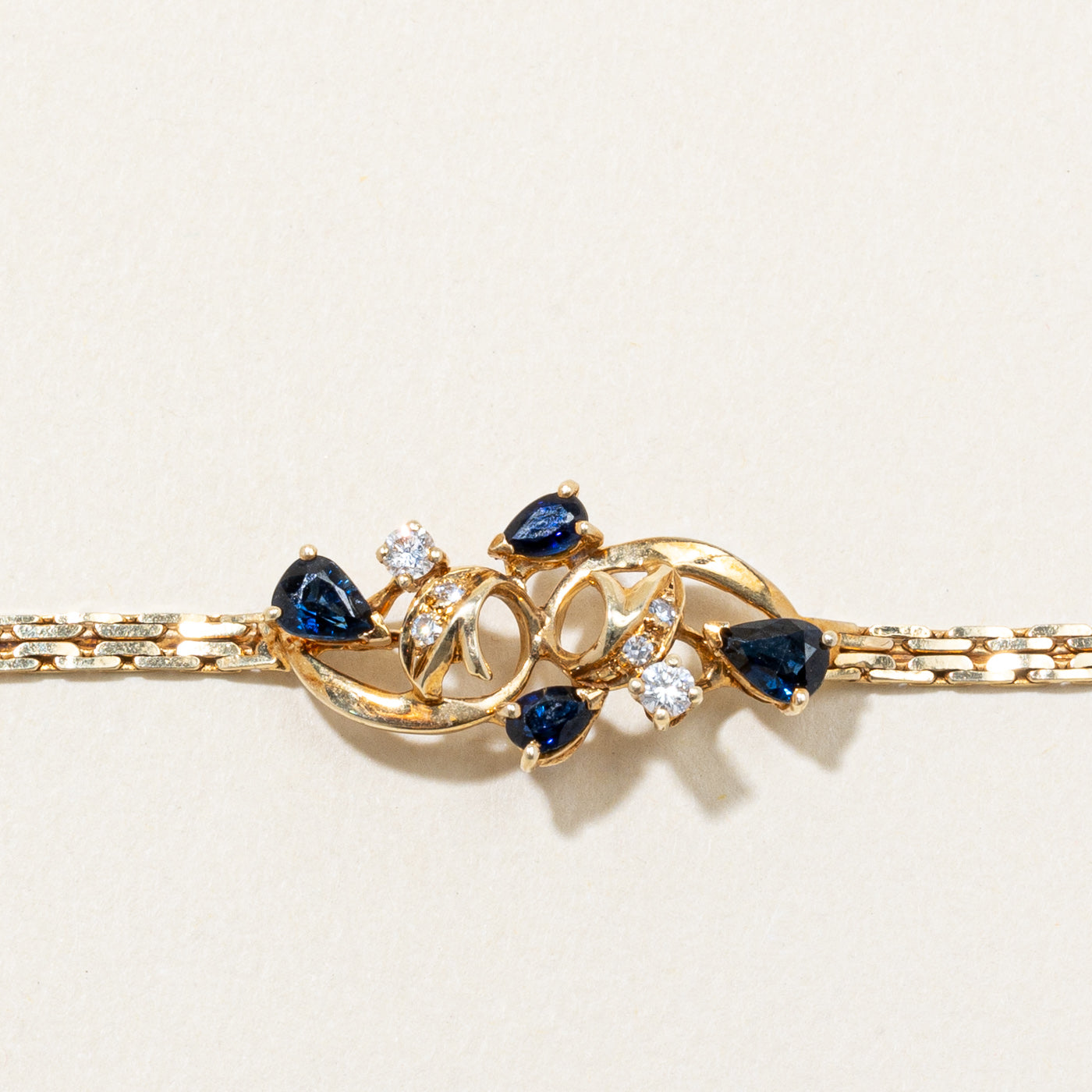 Sapphire & Diamond Pendant Bracelet | 0.75ctw, 0.11ctw | 7" |