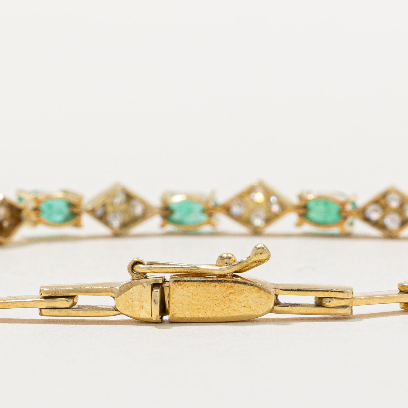 Emerald & Diamond Bracelet | 1.20ctw, 0.30ctw | 7" |