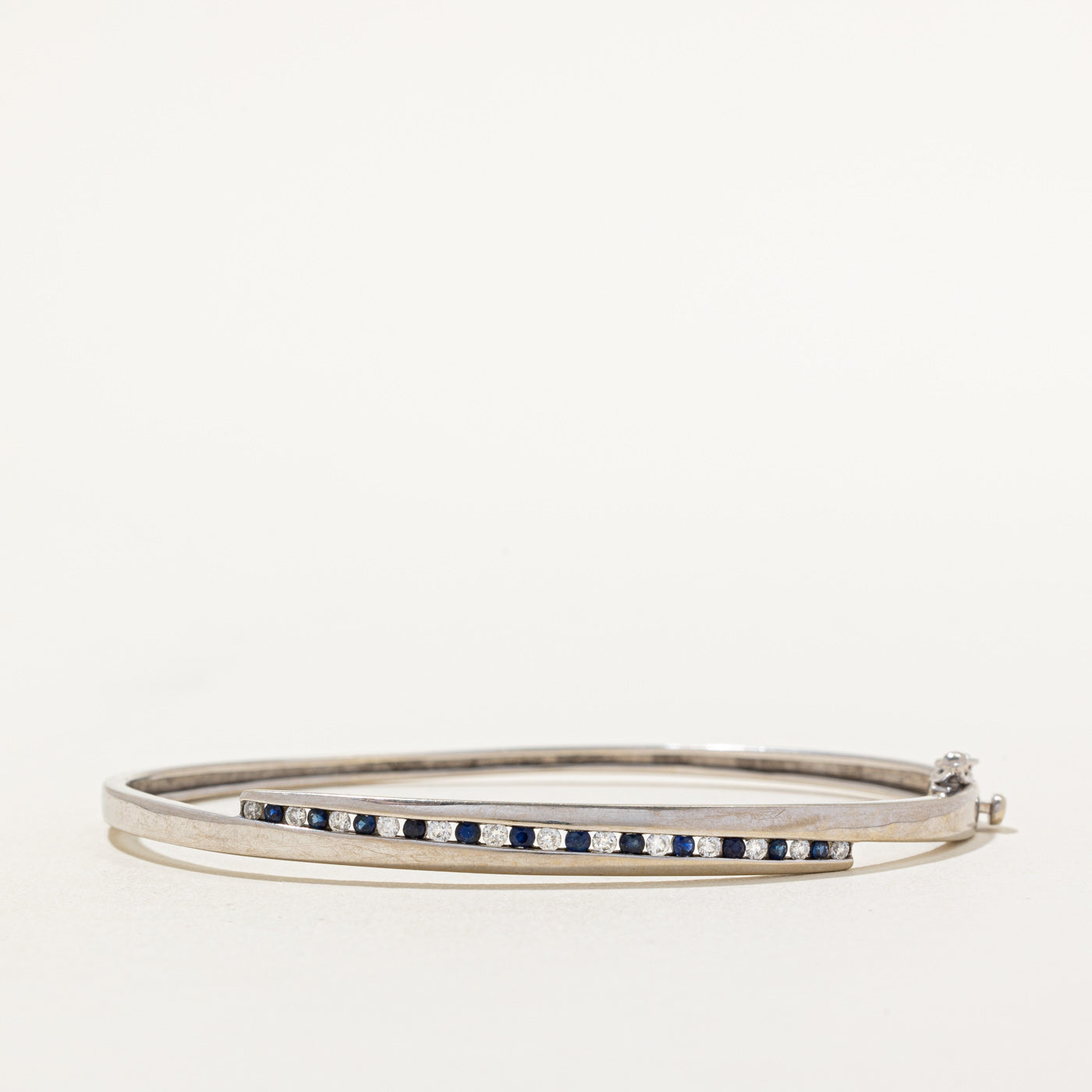 Diamond & Sapphire Tension Set Bracelet | 0.26ctw, 0.24ctw | 7" |