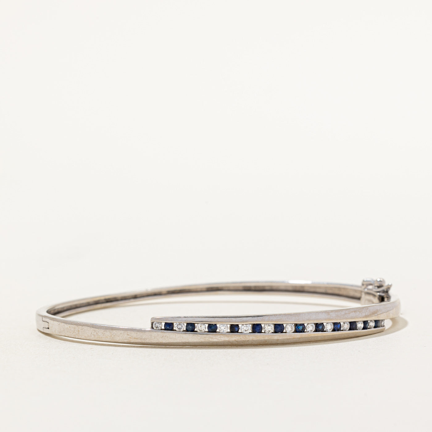 Diamond & Sapphire Tension Set Bracelet | 0.26ctw, 0.24ctw | 7" |