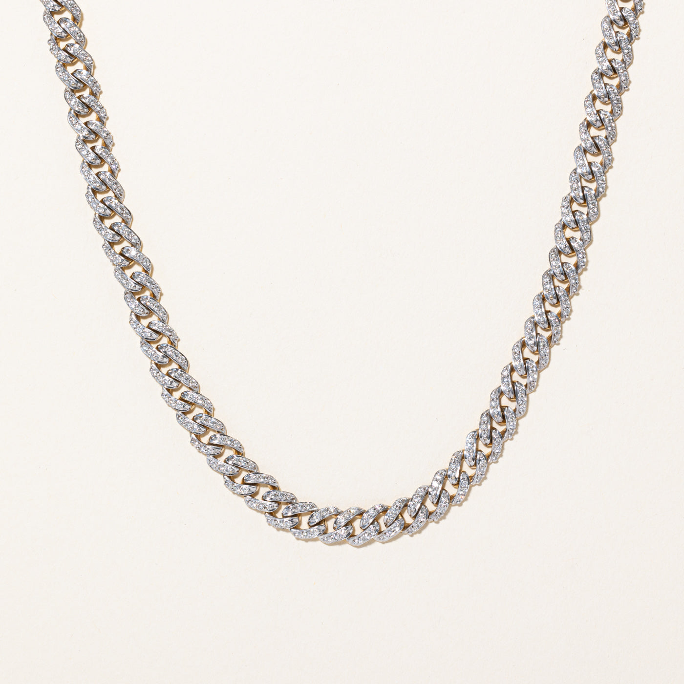 Pave Set Diamond Curb Link Necklace | 5.20ctw | 23" |