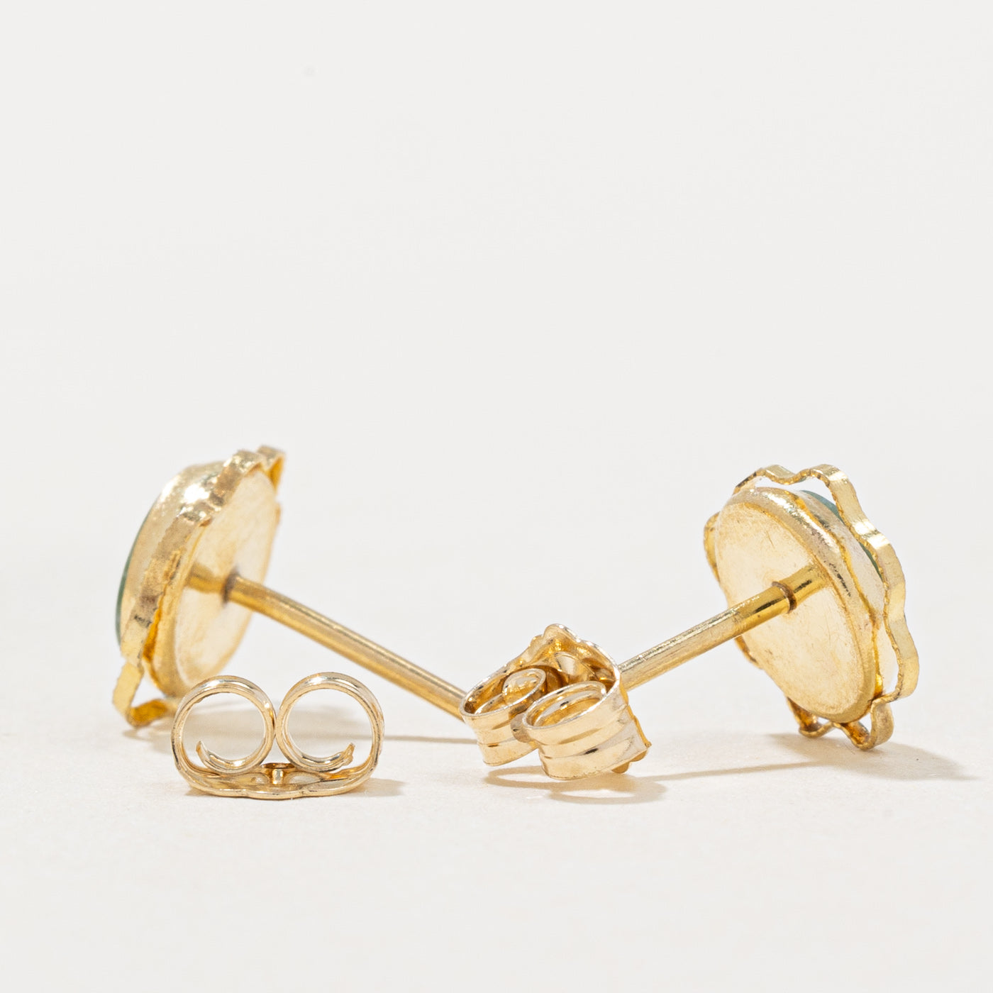 14k Nephrite Stud Earrings | 0.60ctw |