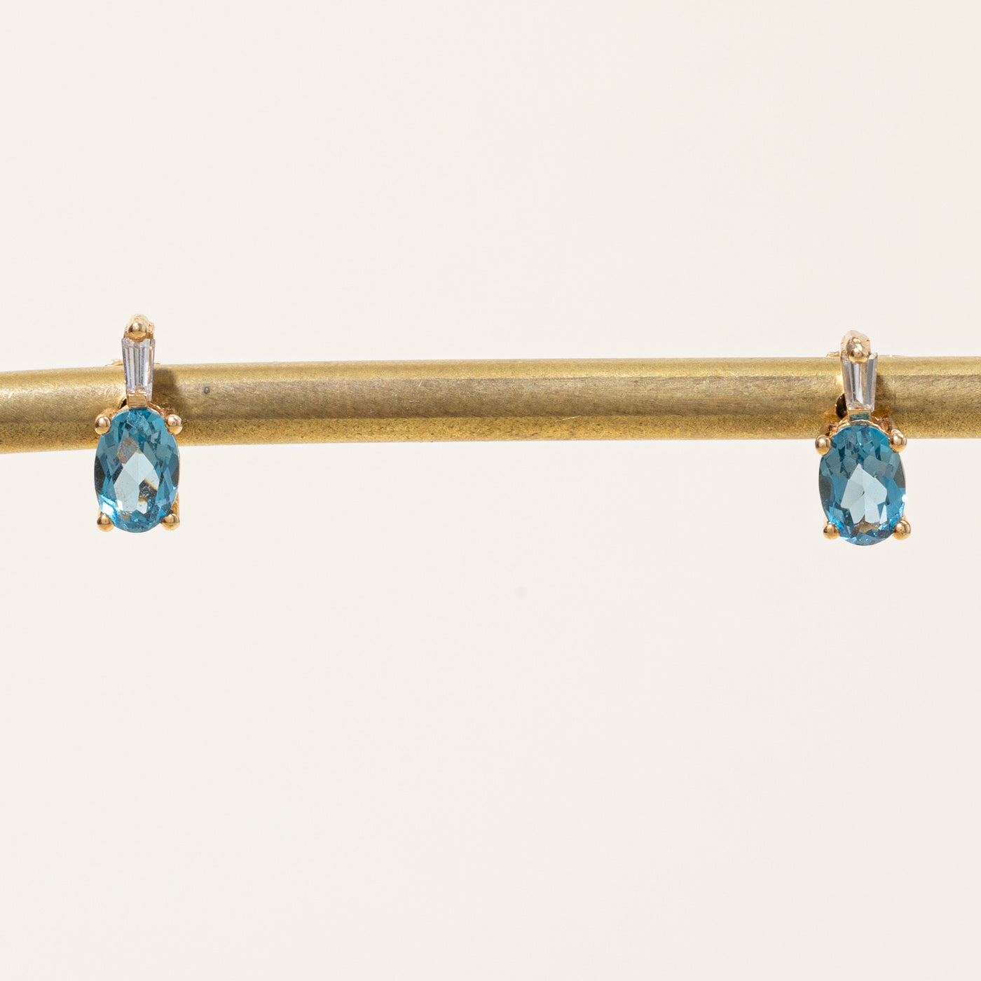Blue Topaz & Diamond Earrings | 1.00ctw, 0.05ctw |