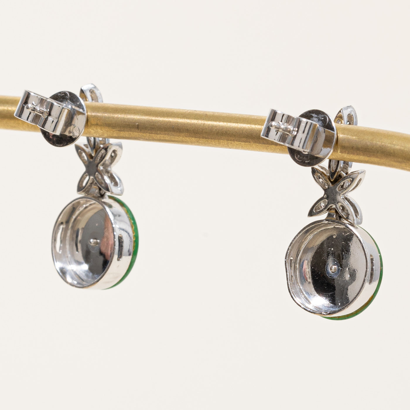 Jadeite & Diamond Earrings | 4.00ctw, 0.22ctw |