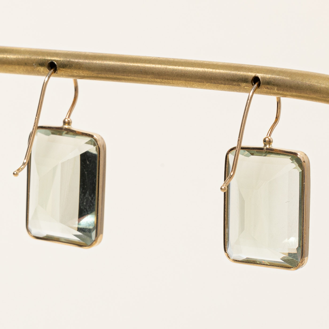 Emerald Cut Prasiolite Earrings | 22.00ctw |