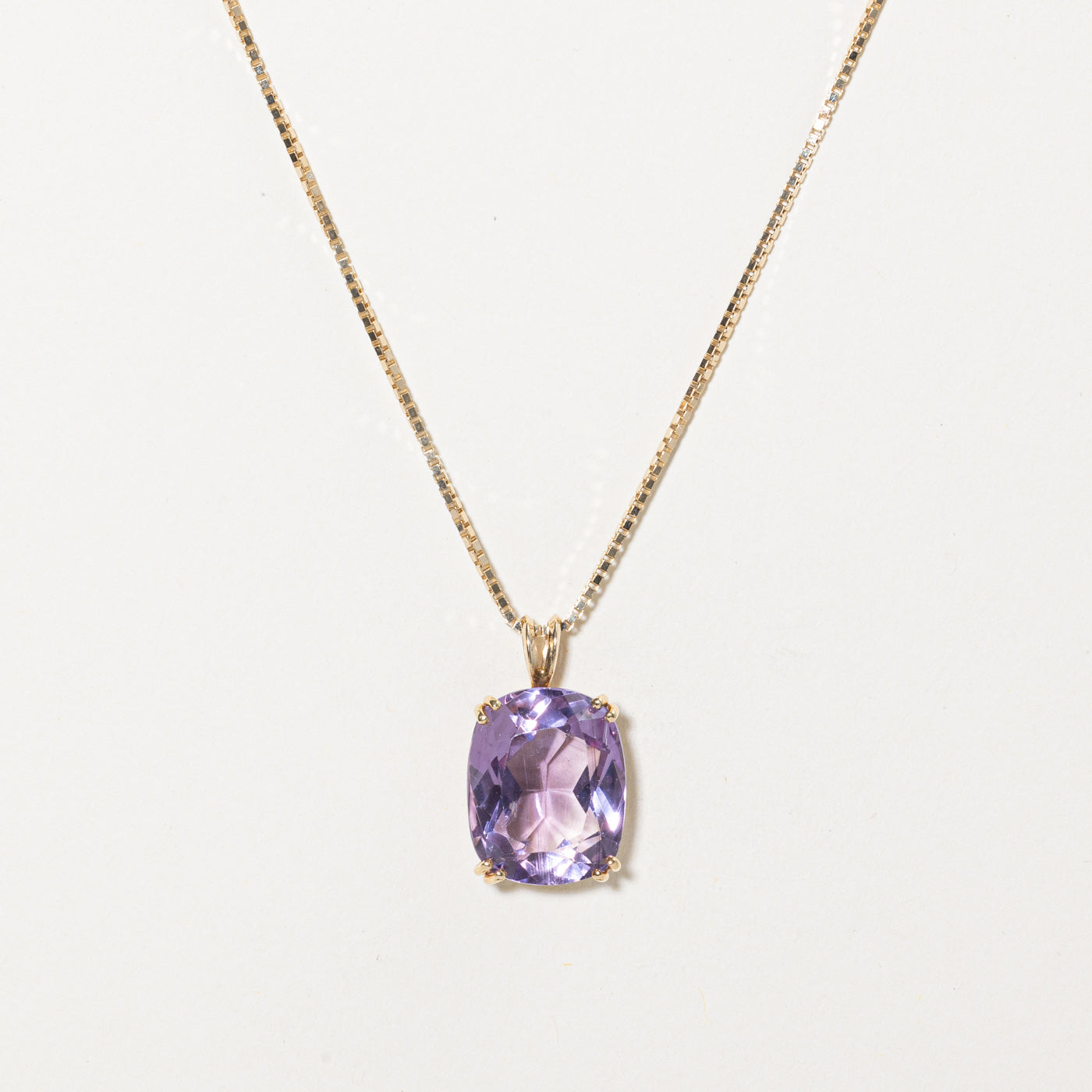 Cushion Cut Amethyst Pendant Necklace | 18.00ct | 16" |
