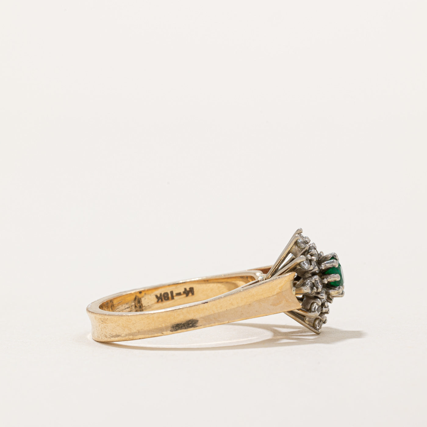 Emerald & Diamond Cluster Ring | 0.15ct, 0.20ctw | SZ 6 |