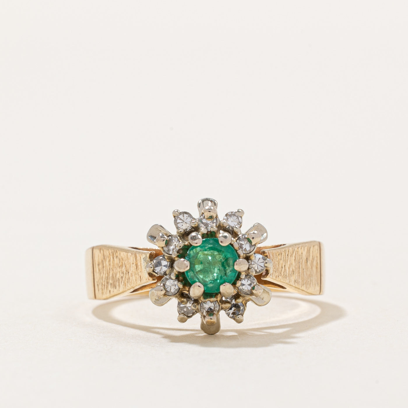 Emerald & Diamond Halo Ring | 0.20ct, 0.12ctw | SZ 6.75 |