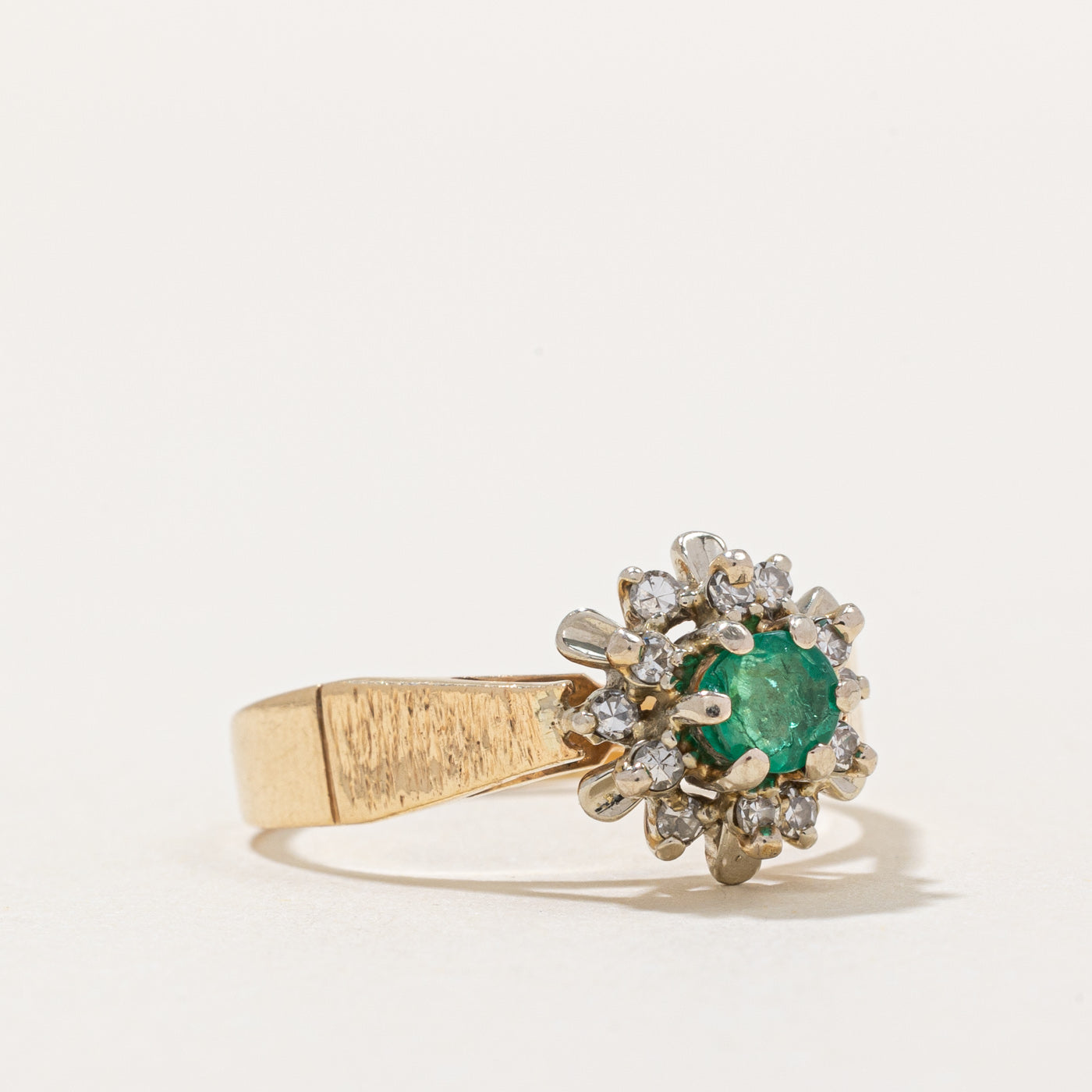 Emerald & Diamond Halo Ring | 0.20ct, 0.12ctw | SZ 6.75 |