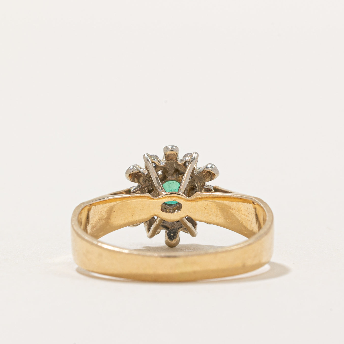 Emerald & Diamond Halo Ring | 0.20ct, 0.12ctw | SZ 6.75 |