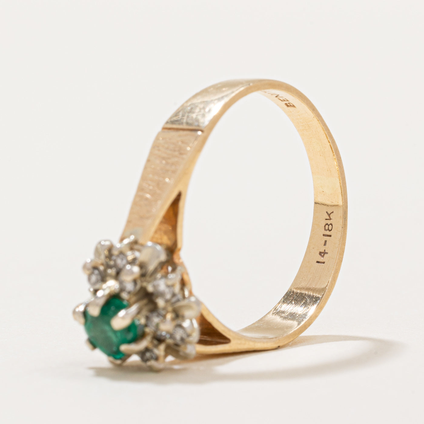 Emerald & Diamond Halo Ring | 0.20ct, 0.12ctw | SZ 6.75 |
