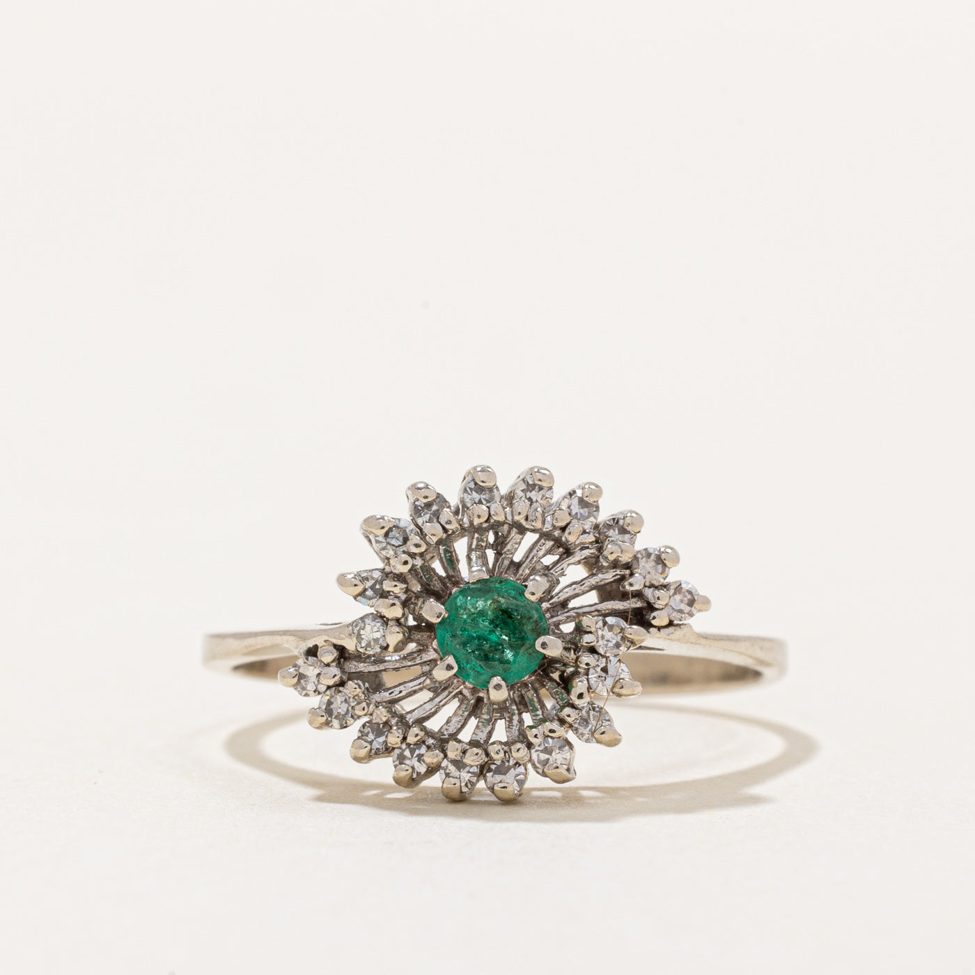 Emerald & Diamond Ring | 0.13ct, 0.10ctw | SZ 7.75 |